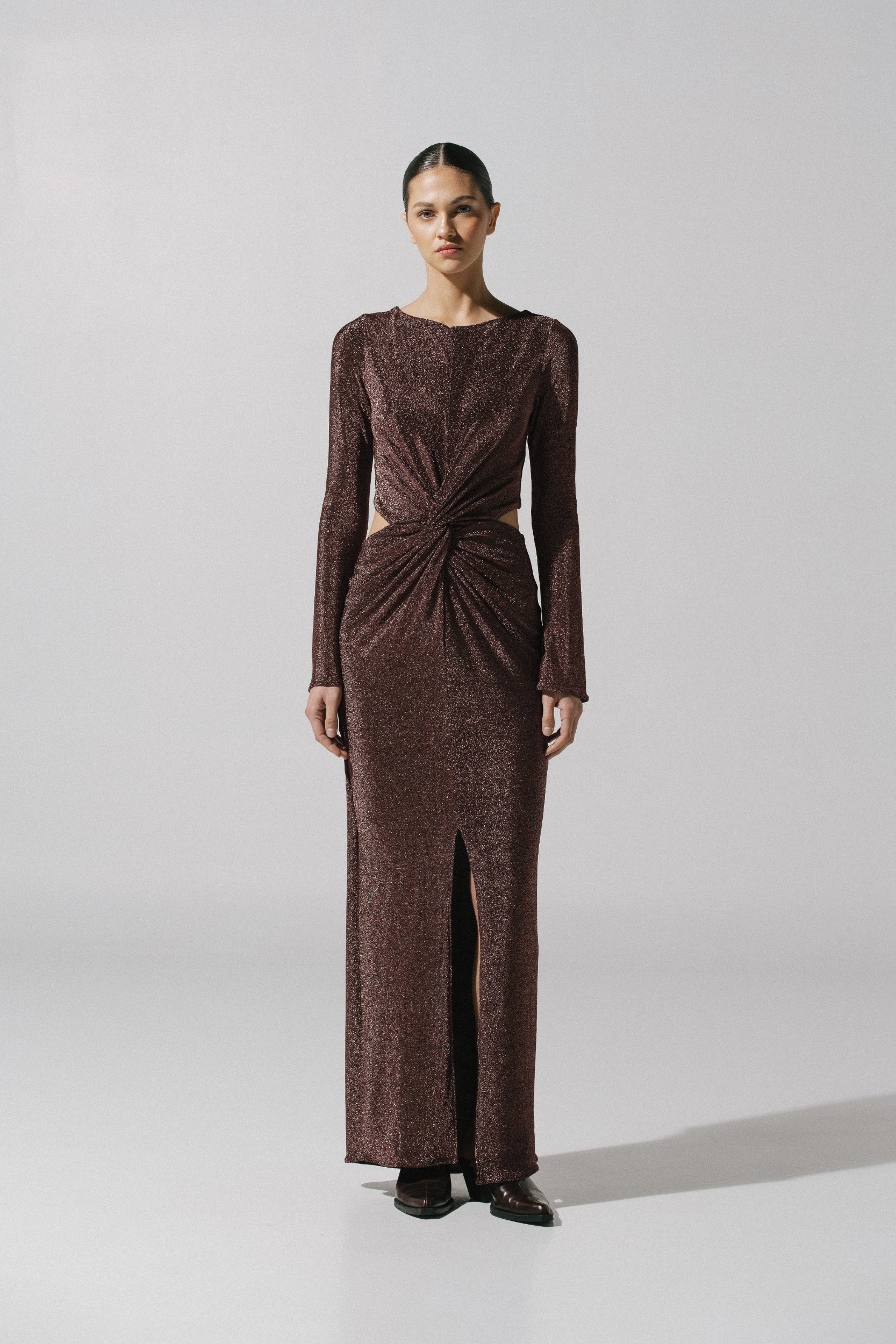 Luxor Maxi Dress Silver in Lycra - Fall Winter 25