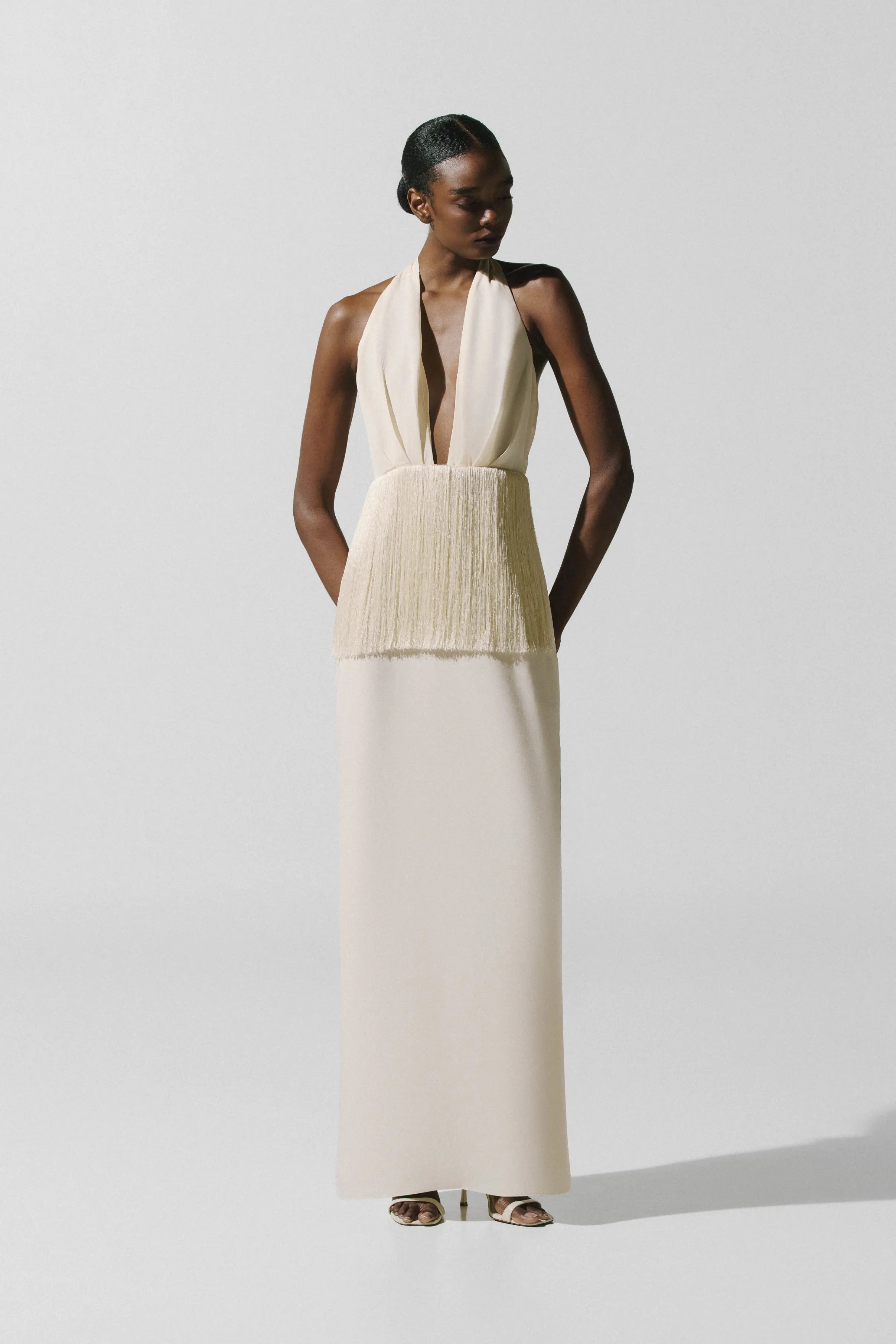 Paloma Maxi Dress White in Crepe