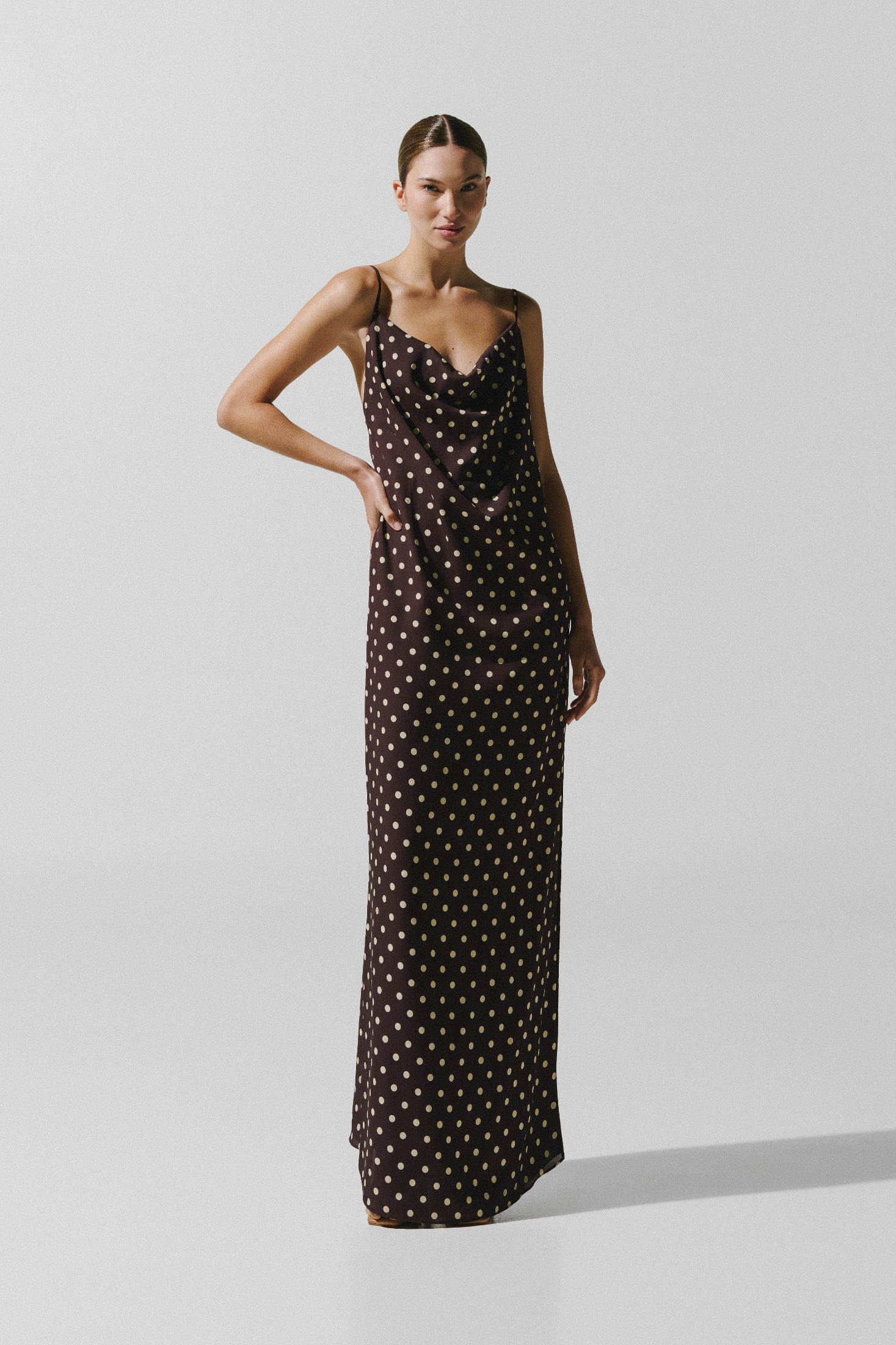 Tina Maxi Dress Brown in Chiffon - Holiday Capsule INTERNATIONAL BAOBAB Tina Maxi Dress Brown in Chiffon - Holiday Capsule INTERNATIONAL BAOBAB