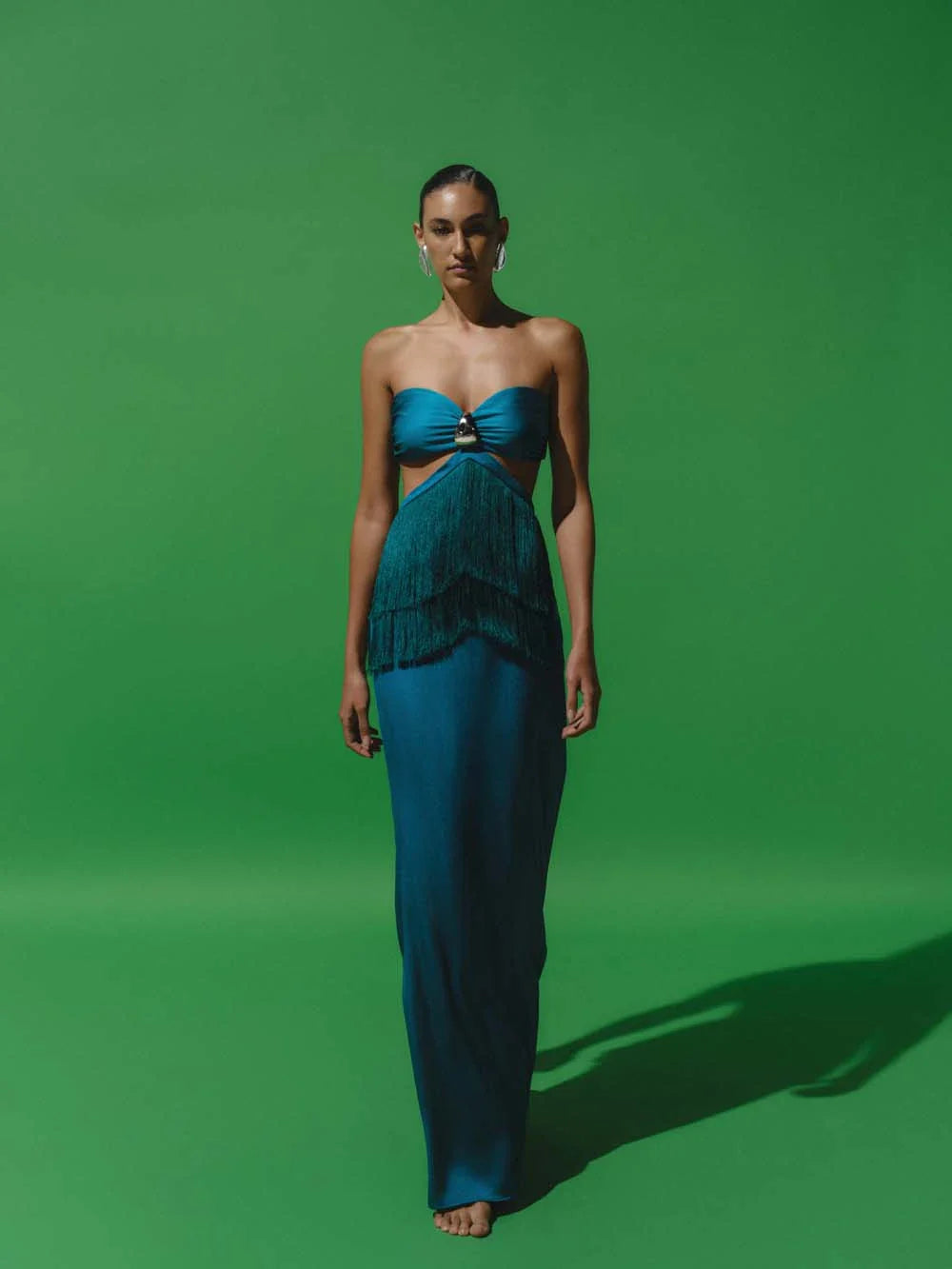 emerald green summer maxi dress Dua in Lycra and Satin Colour: TAWNY PORT worthy moment Style:Standard Nails designs for emerald Square neck