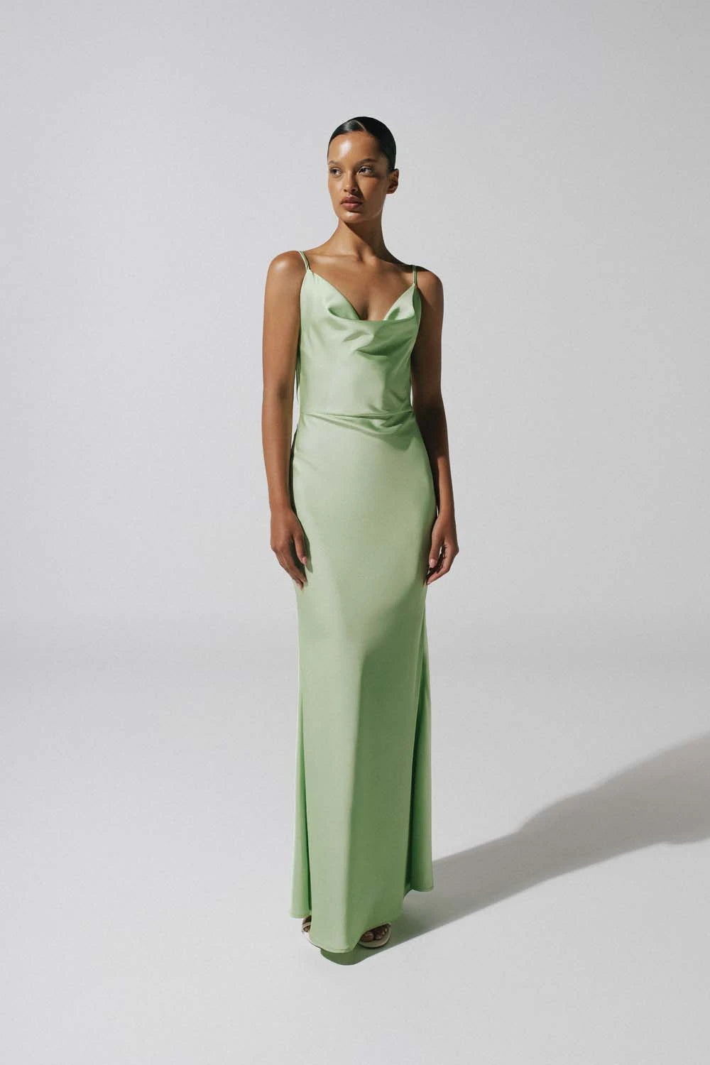 Savannah Maxi Dress Green in Satin - Leah 25 INTERNATIONAL BAOBAB Savannah Maxi Dress Green in Satin - Leah 25 INTERNATIONAL BAOBAB