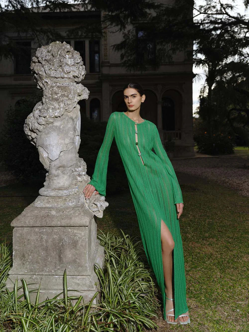 baobab green maxi dress Mamu Green lagoon