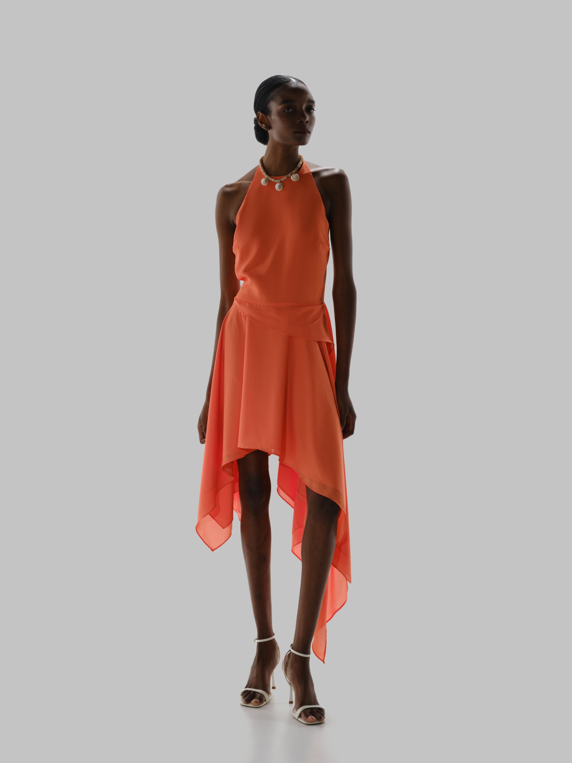 mini orange summer dress Lorenza Mini Dress Orange in Chiffon