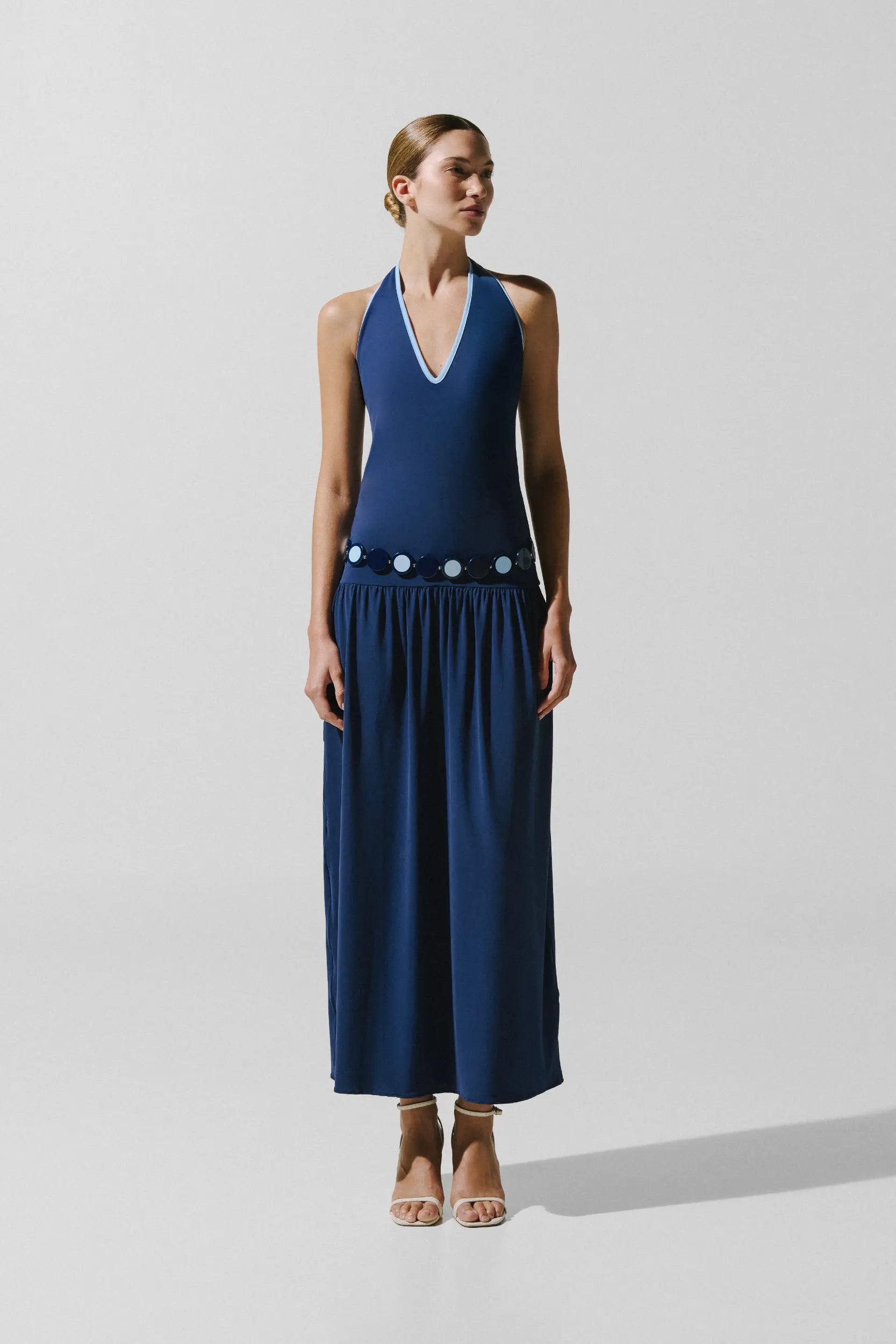 Donata Maxi Dress Blue in Jersey - High Summer 26 INTERNATIONAL BAOBAB Donata Maxi Dress Blue in Jersey - High Summer 26 INTERNATIONAL BAOBAB