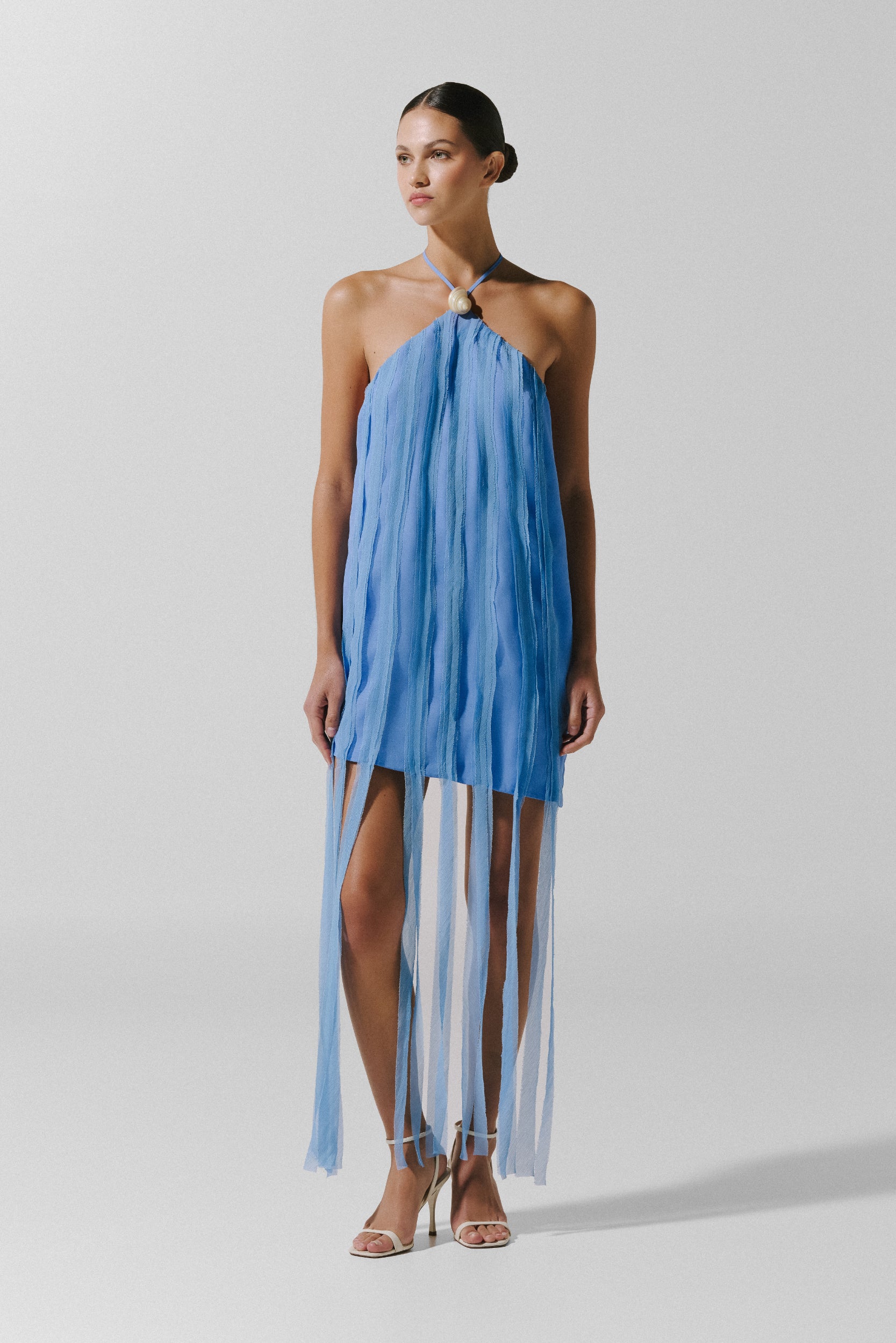 Olivia Mini Dress Blue in Chiffon