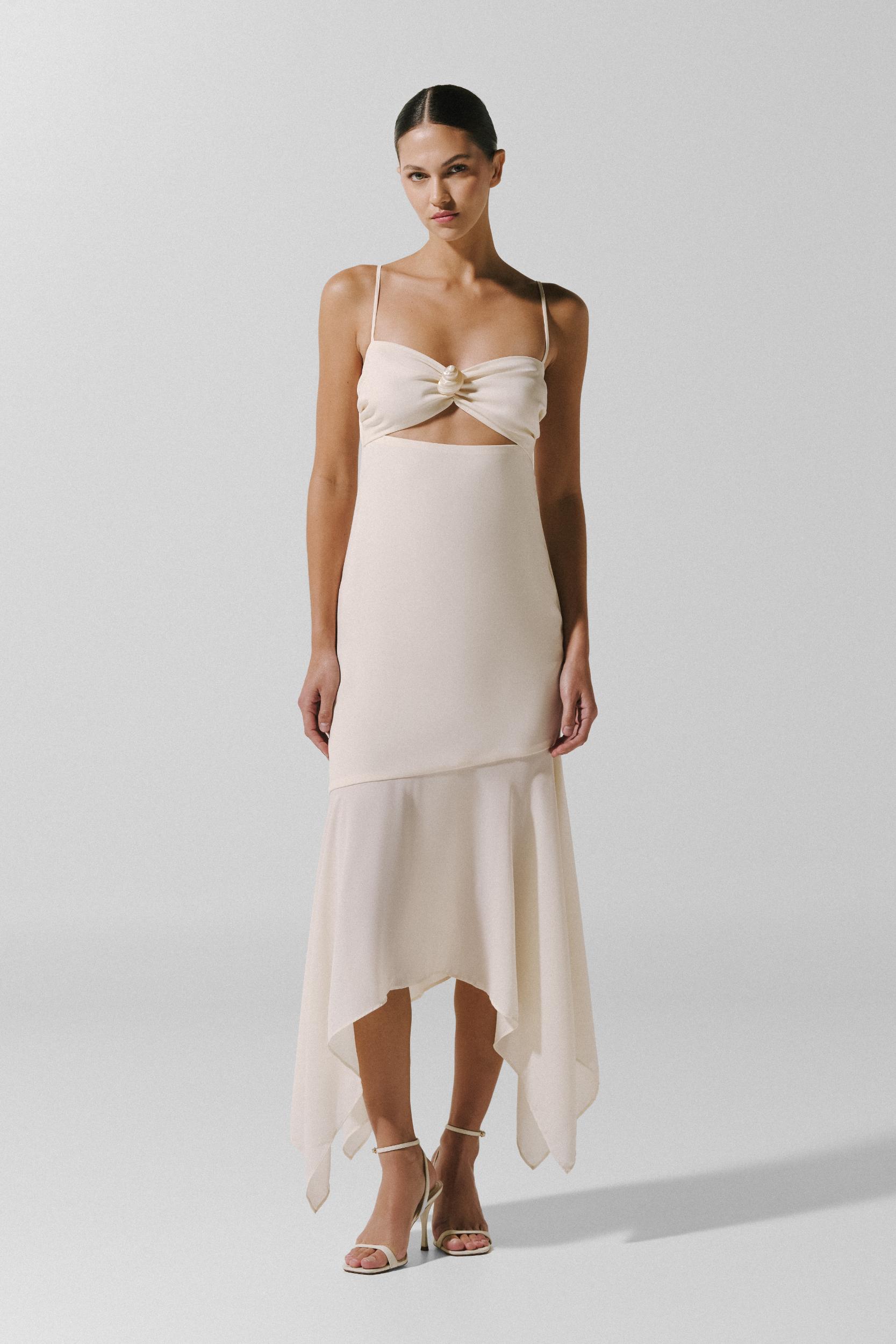 Josefina Maxi Dress White in Chiffon