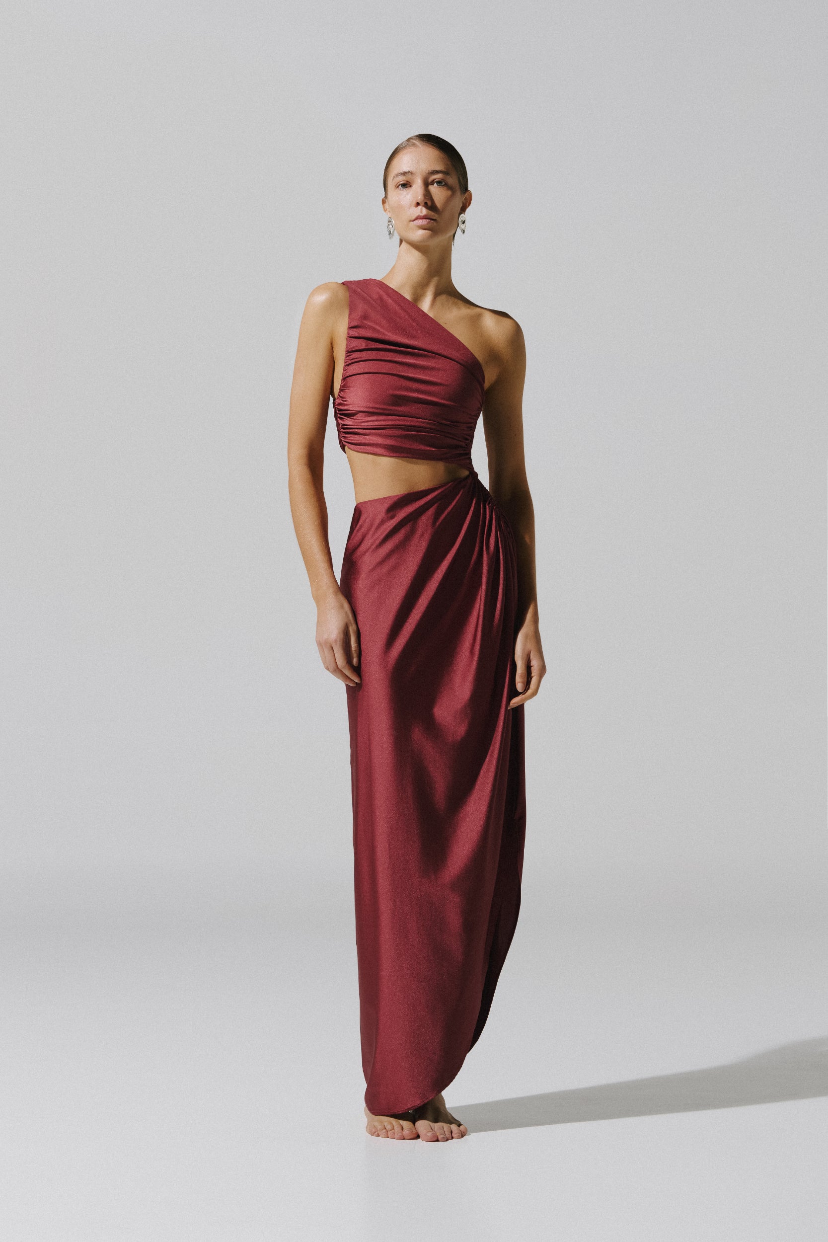 Aurora Maxi Dress Red in Chiffon
