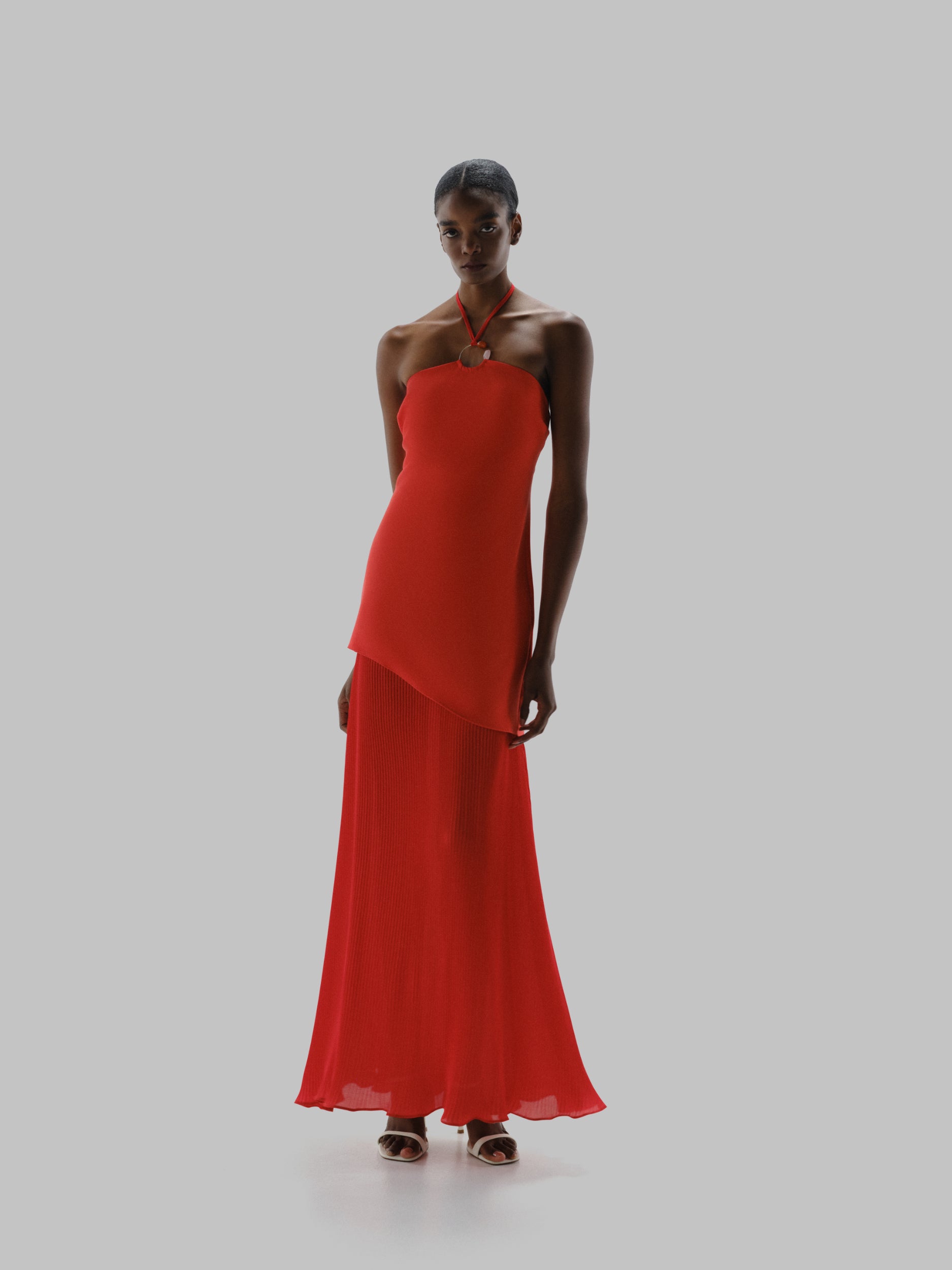 white christmas dresses Summer Stunner Cut-out Chiffon Maxi Dress Red