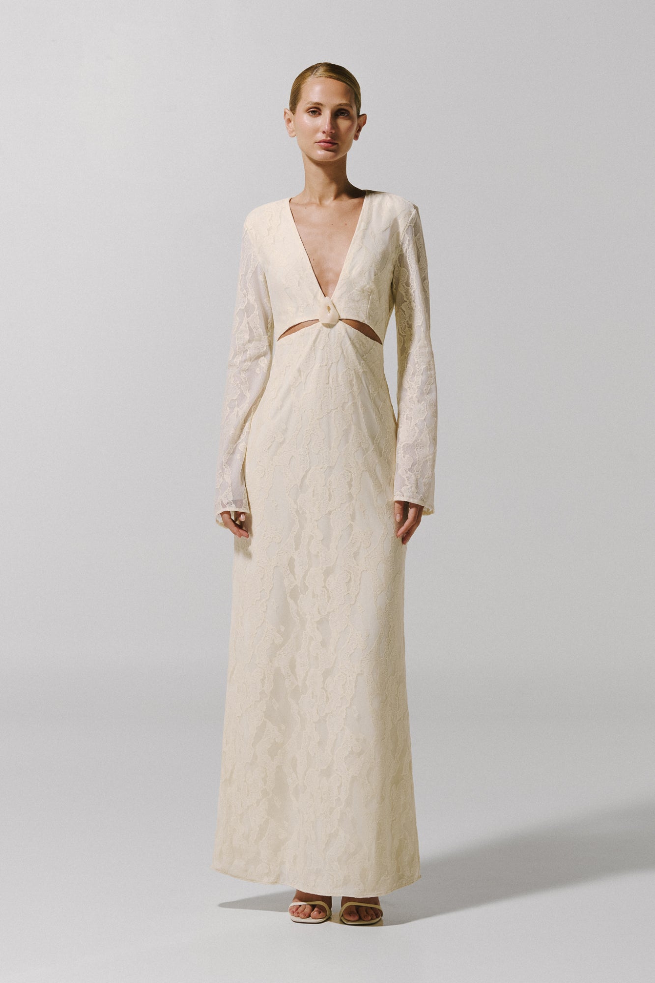 Manola Maxi Dress White in Lace