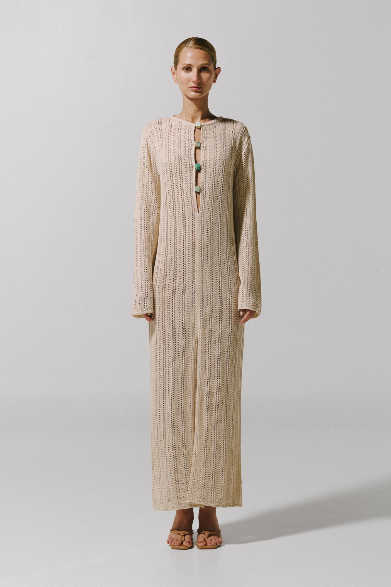 Mamu Maxi Dress White in Knit Fabric - High Summer 25 INTERNATIONAL BAOBAB Mamu Maxi Dress White in Knit Fabric - High Summer 25 INTERNATIONAL BAOBAB