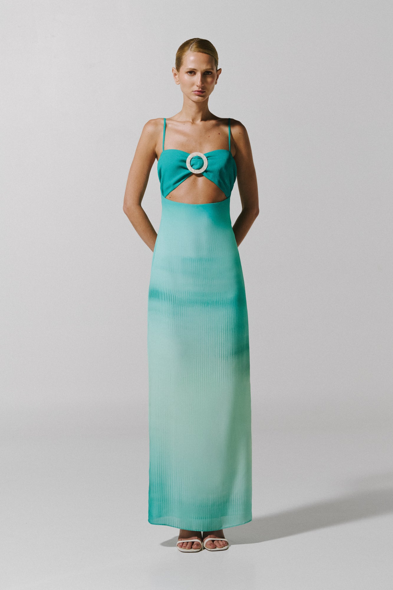 green color maxi dress ECB Exclusive: Endless Memories Maxi Dress, Green main image 1