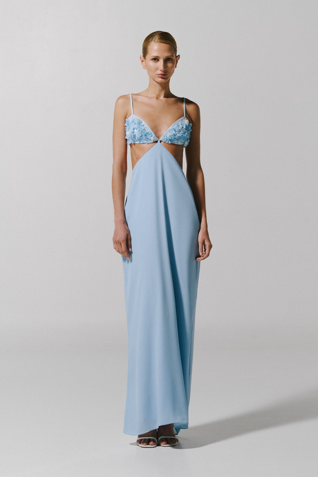 Rena Maxi Dress Blue in Textured fabric - Priv Resort 26 S / Celeste | by BAOBAB Rena Maxi Dress Blue in Textured fabric - Priv Resort 26 S / Celeste | by BAOBAB