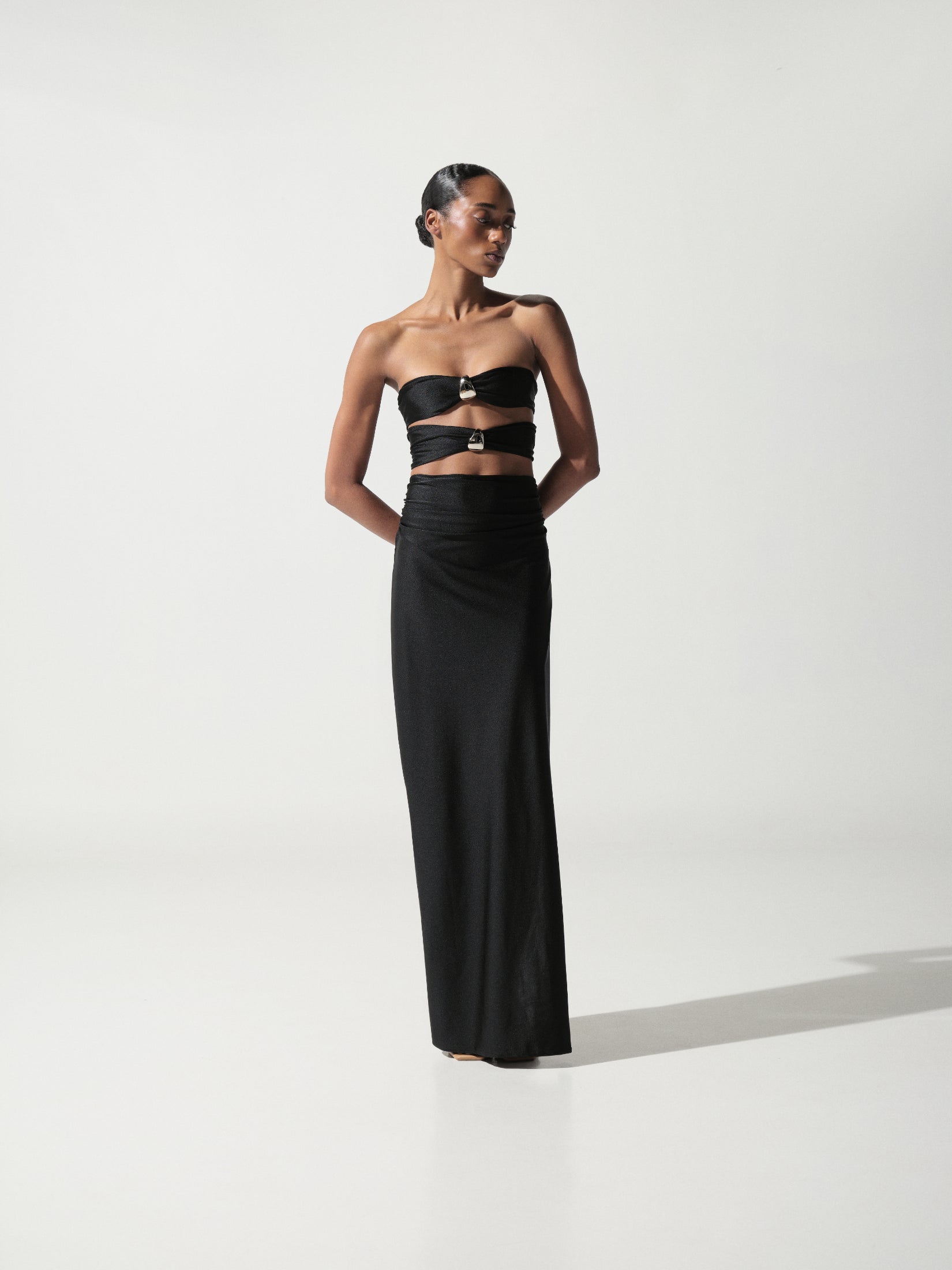 Isla Maxi Dress Black in Lycra Isla Maxi Dress Black in Lycra