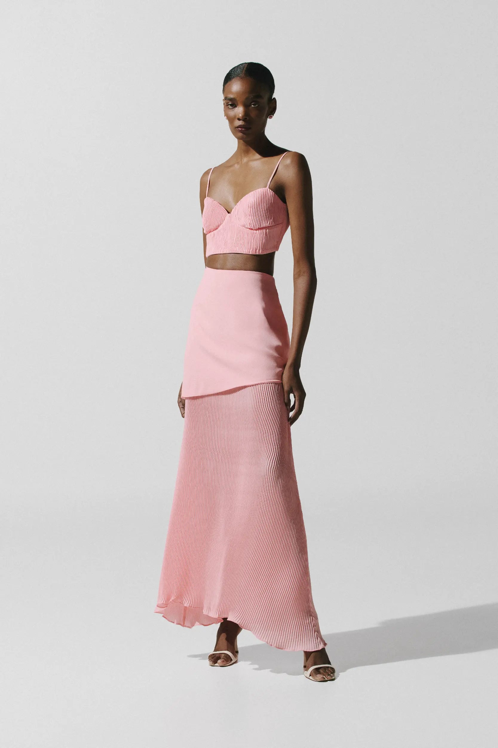 crop top bridesmaid dresses Roma Pink in Pleated Crepe Color:Rose gold (RosyBrown) Bridesmaids Or Any Other choa Dynamite Off White Dress