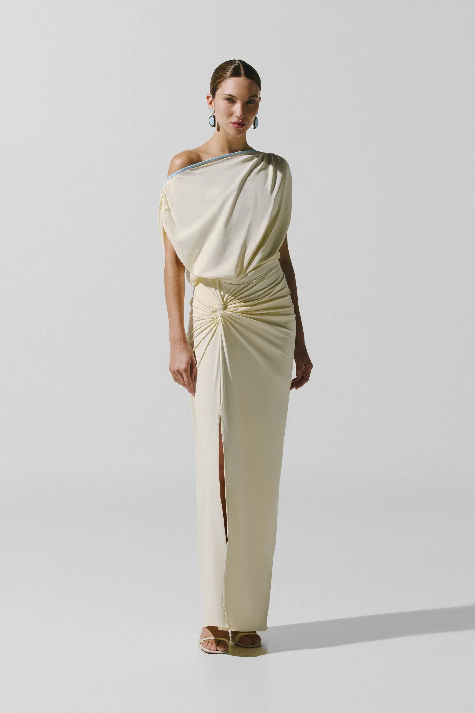 Waves Maxi Dress White in Jersey - High Summer 26 INTERNATIONAL BAOBAB Waves Maxi Dress White in Jersey - High Summer 26 INTERNATIONAL BAOBAB