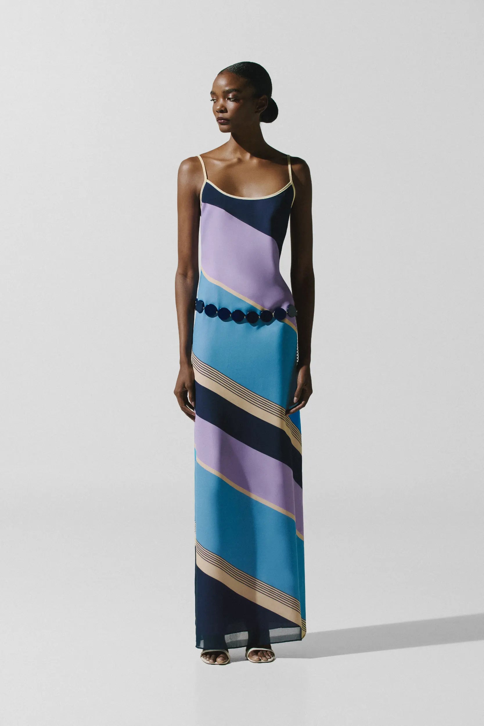 Rita Maxi Dress Blue in Chiffon
