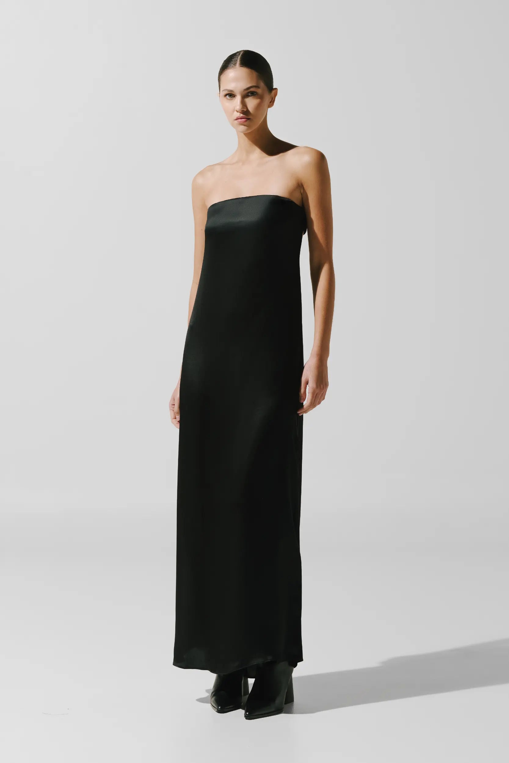 lola maxi dress Black in Satin Front Cut Out Size:30 Short no-refund NumberSea-A-Line Cocktail Dresses Plus