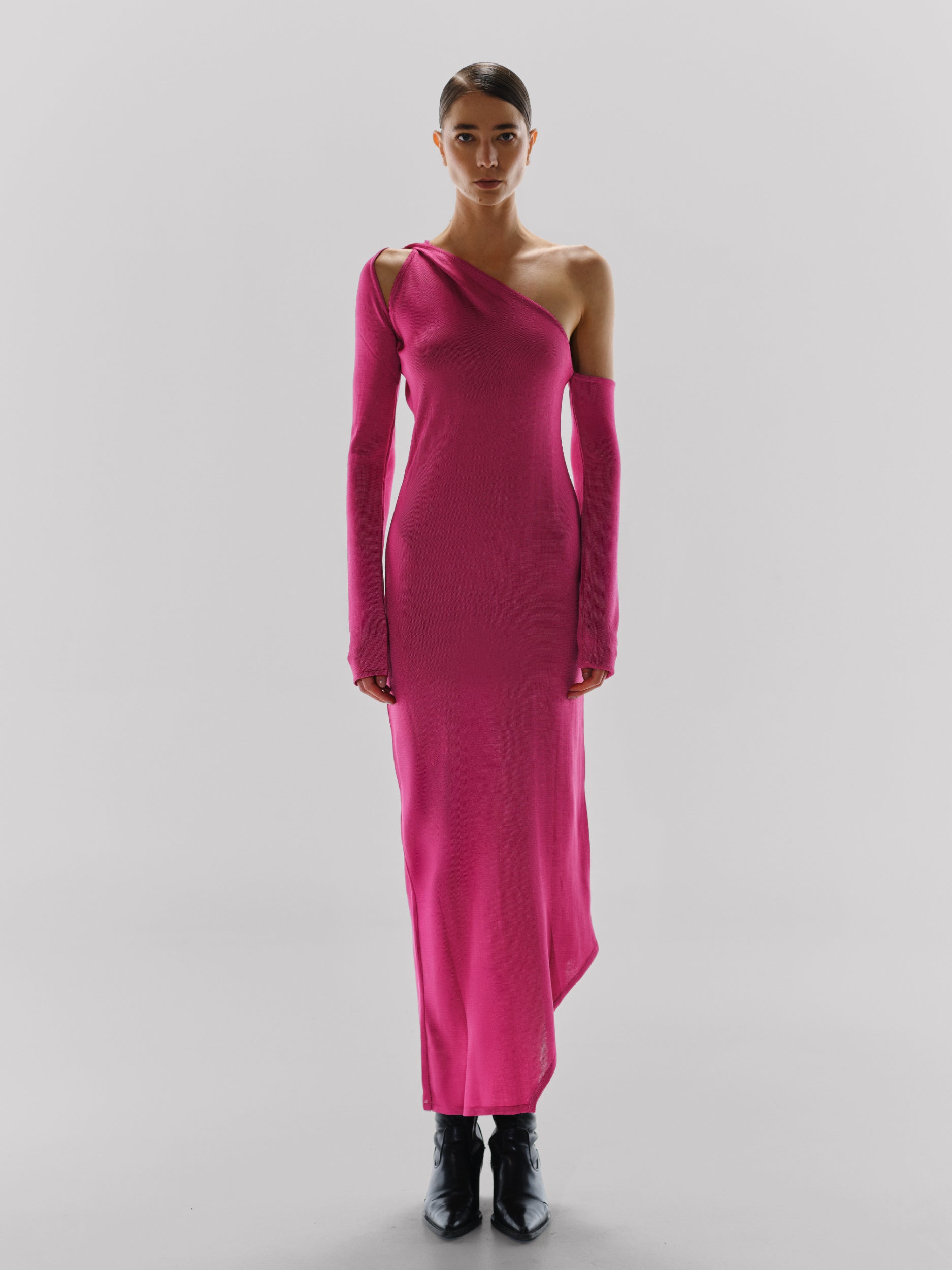 Zermatt Maxi Dress Pink in Knit Fabric - Fall Winter 24