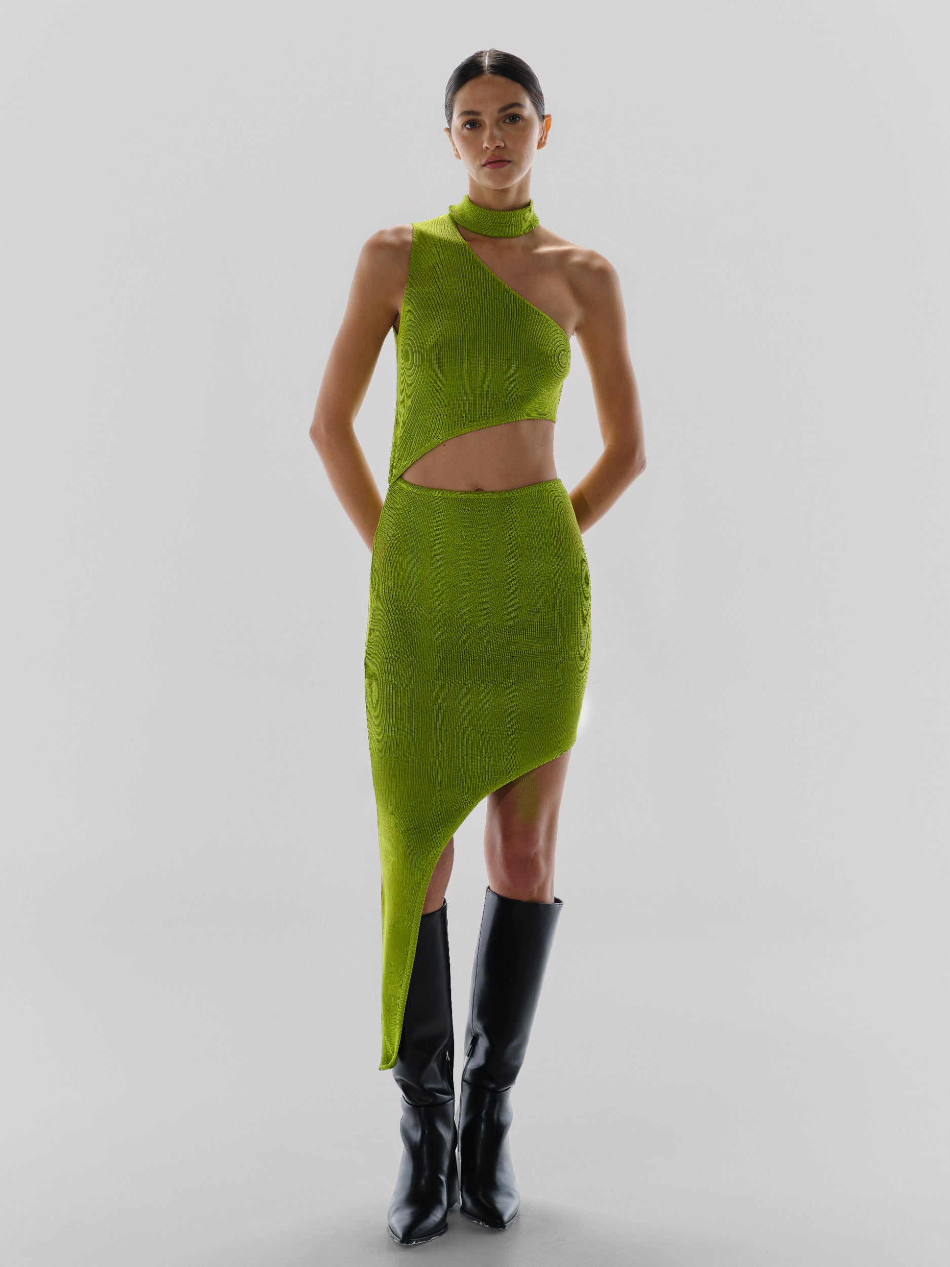 Ankara Midi Dress in Green