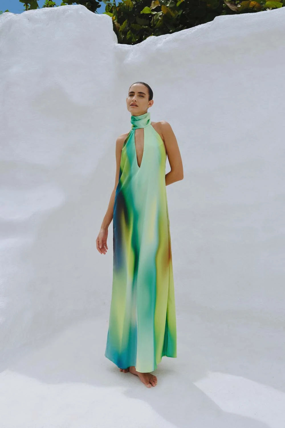 Magia Salvaje Maxi Dress Green in Satin - High Summer 24 – INTERNATIONAL  BAOBAB