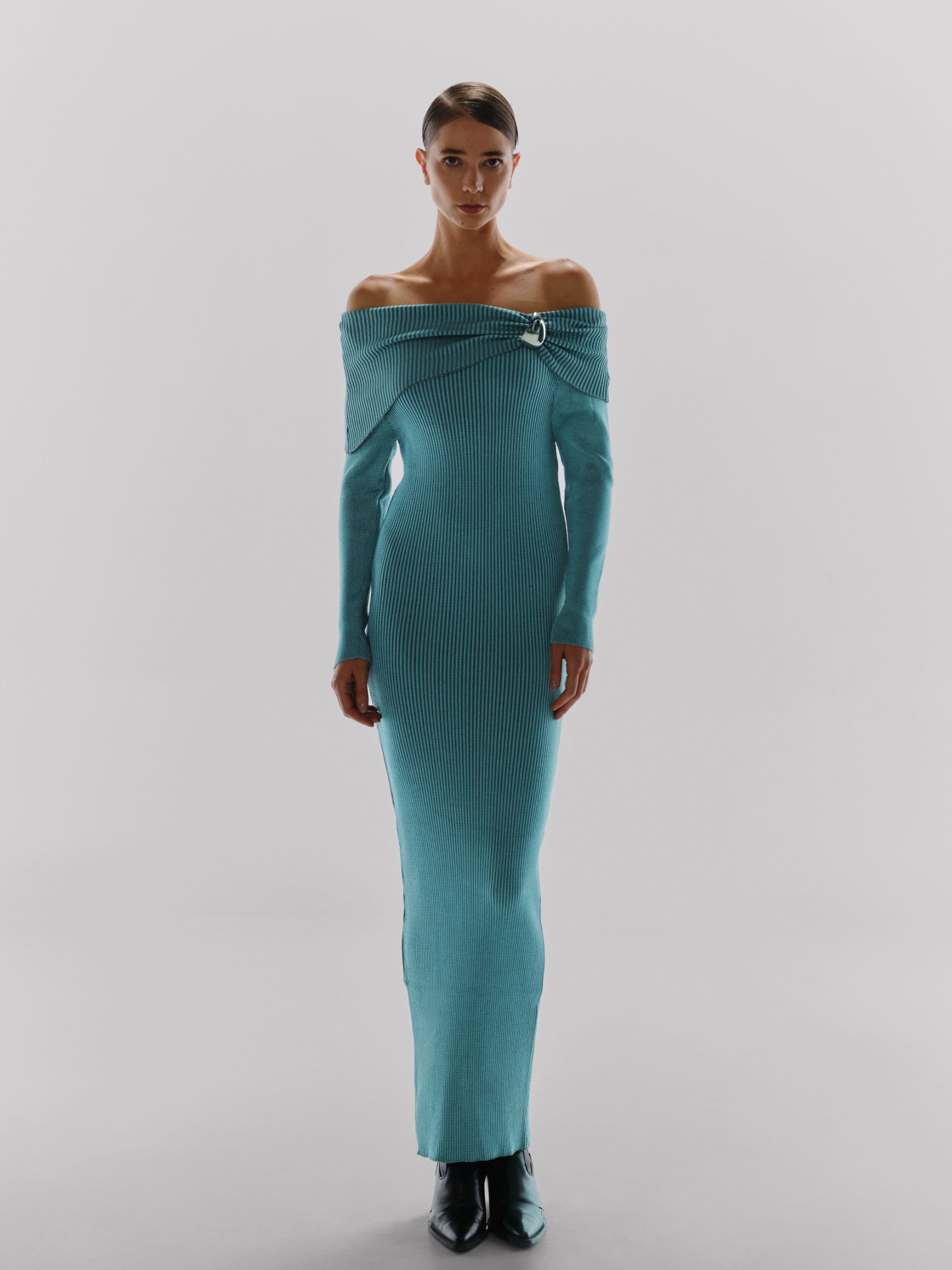 Kuta Maxi Dress Blue in Knit Fabric