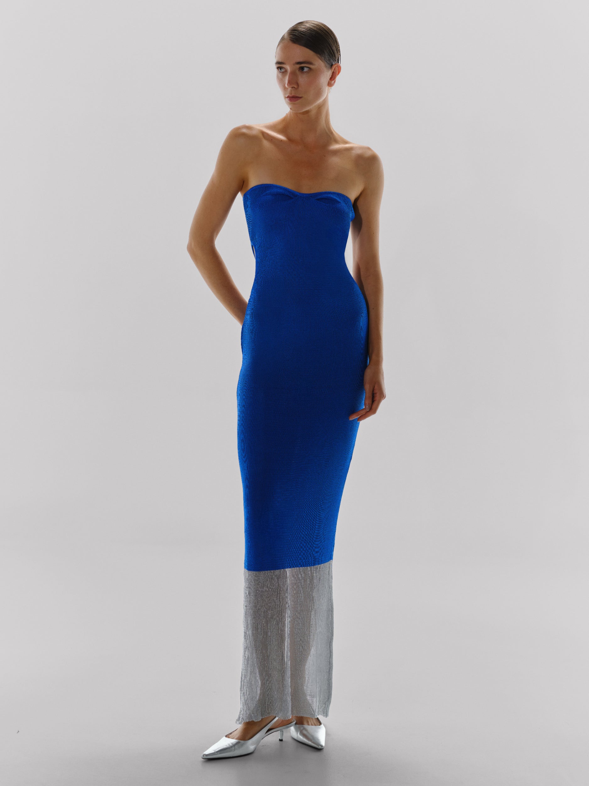 knee length dresses for ladies Anais Maxi Dress in Blue