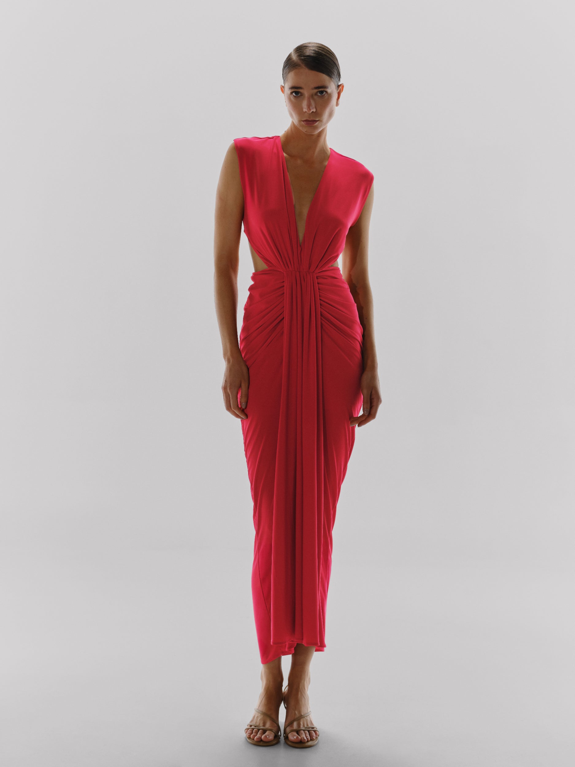 red dress maxi summer Nia Maxi Dress Red in Jersey