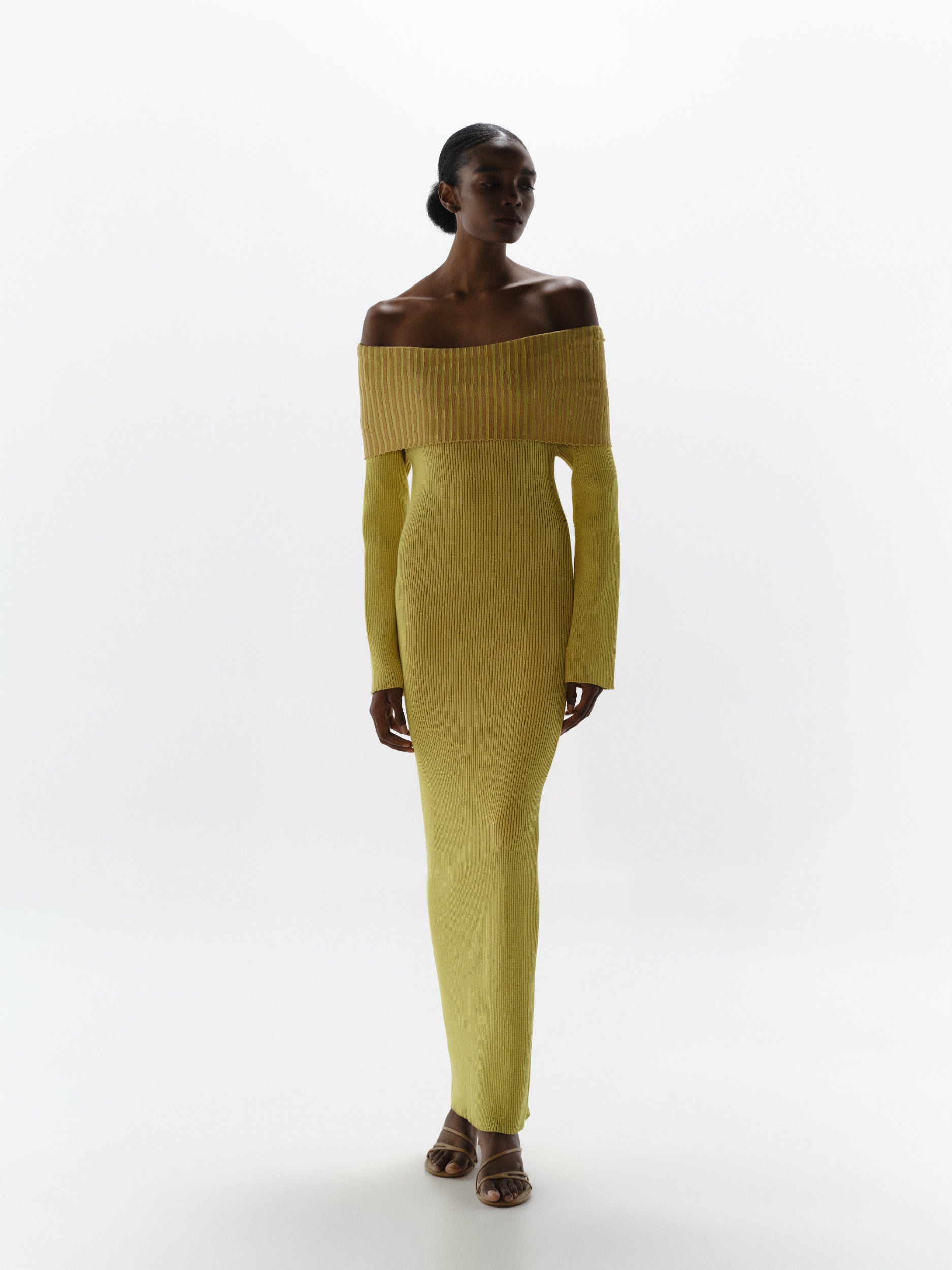 Kento Maxi Dress Yellow in Knit Fabric - Fall Winter 24 INTERNATIONAL BAOBAB Kento Maxi Dress Yellow in Knit Fabric - Fall Winter 24 INTERNATIONAL BAOBAB