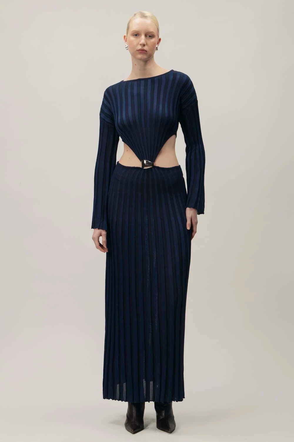 Bentley Maxi Dress Blue in Knit Fabric - Fall Winter 24 INTERNATIONAL BAOBAB Bentley Maxi Dress Blue in Knit Fabric - Fall Winter 24 INTERNATIONAL BAOBAB