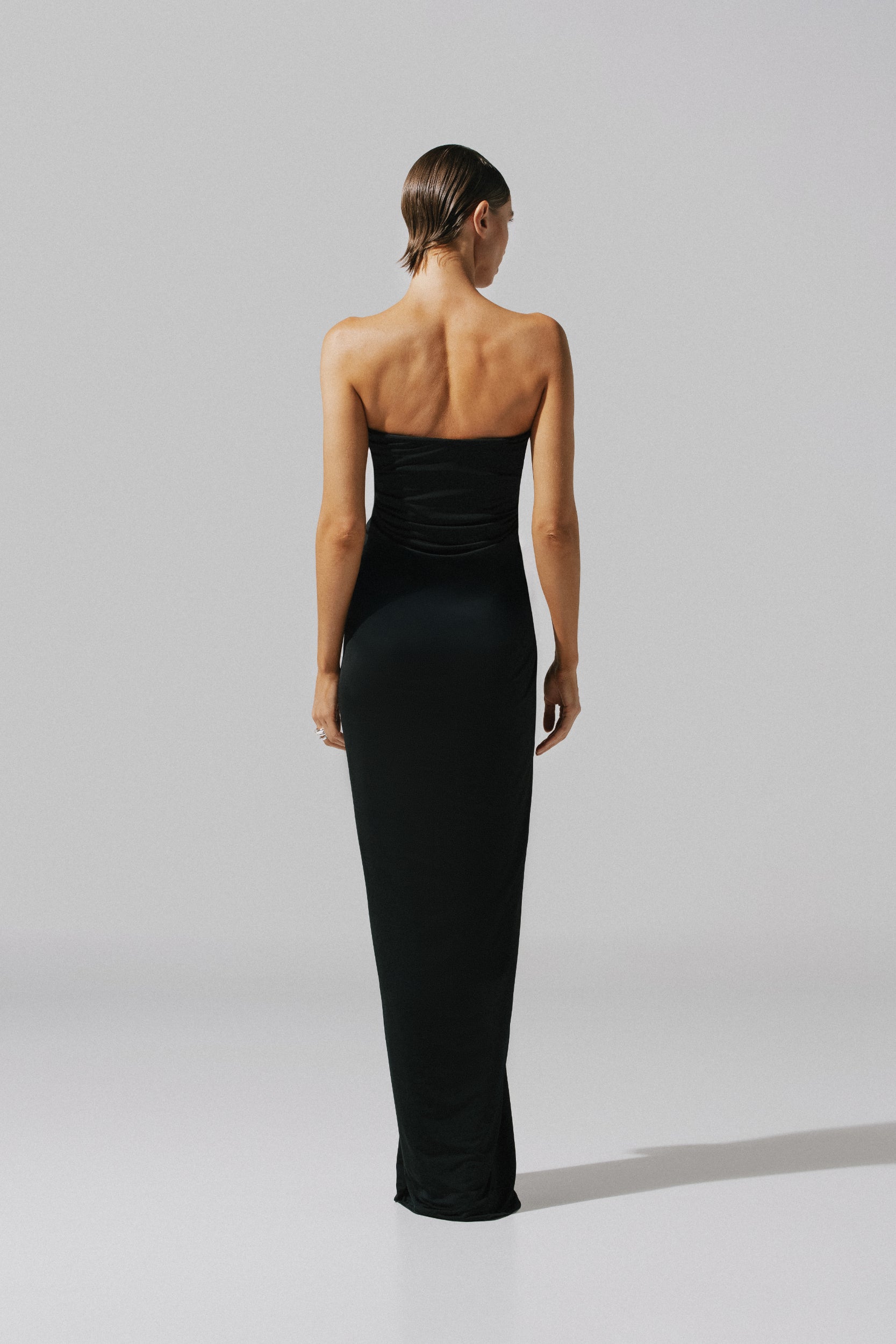 lena maxi dress Lena Maxi Dress Black in Mesh Fabric