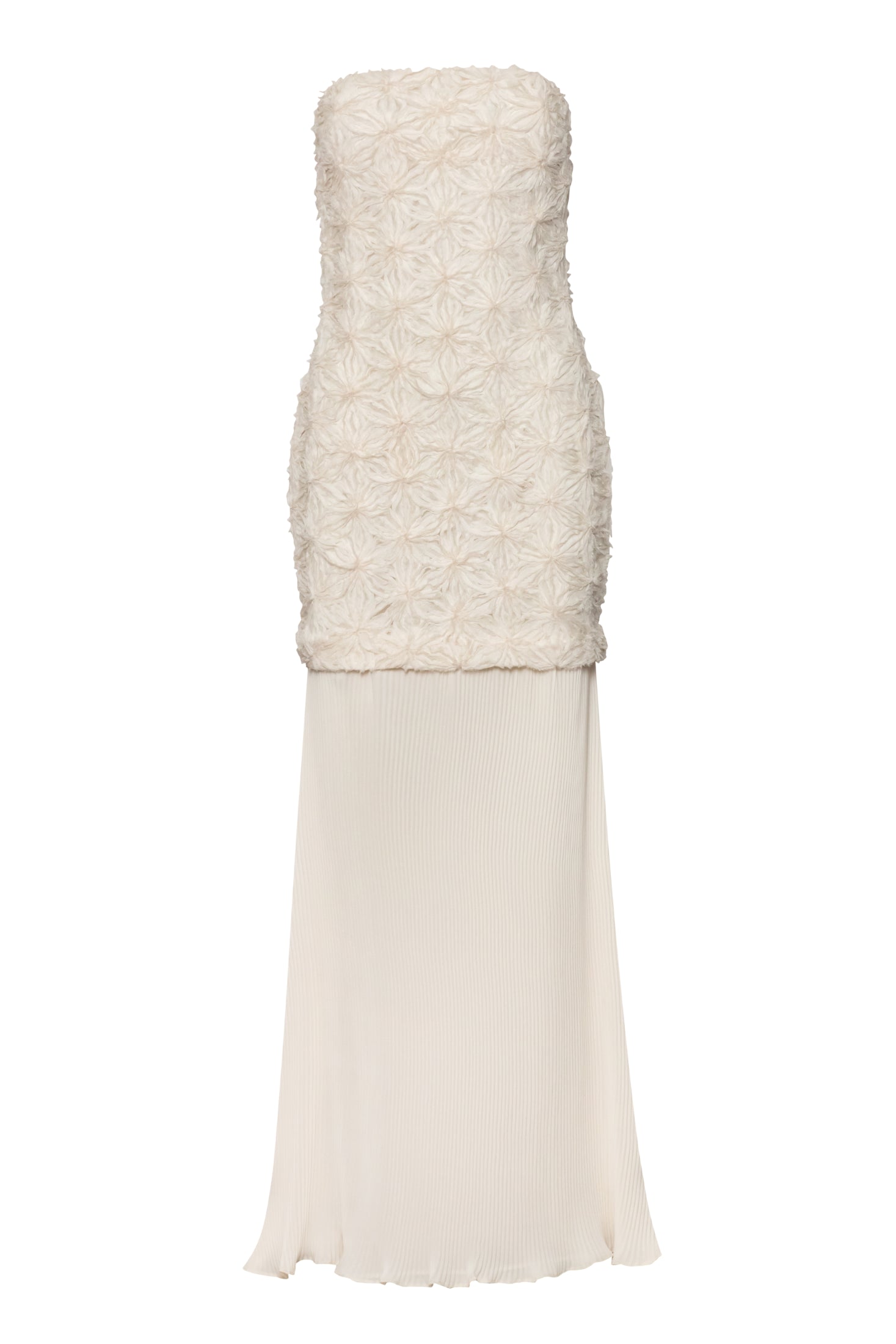 Kara Maxi Dress White in Textured fabric