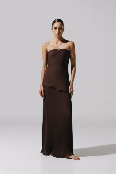 yahaira maxi dress in dark brown Gaia Chiffon Size:US 14 W defining contouring limited edition shoes Dress Shoe Cap Toe