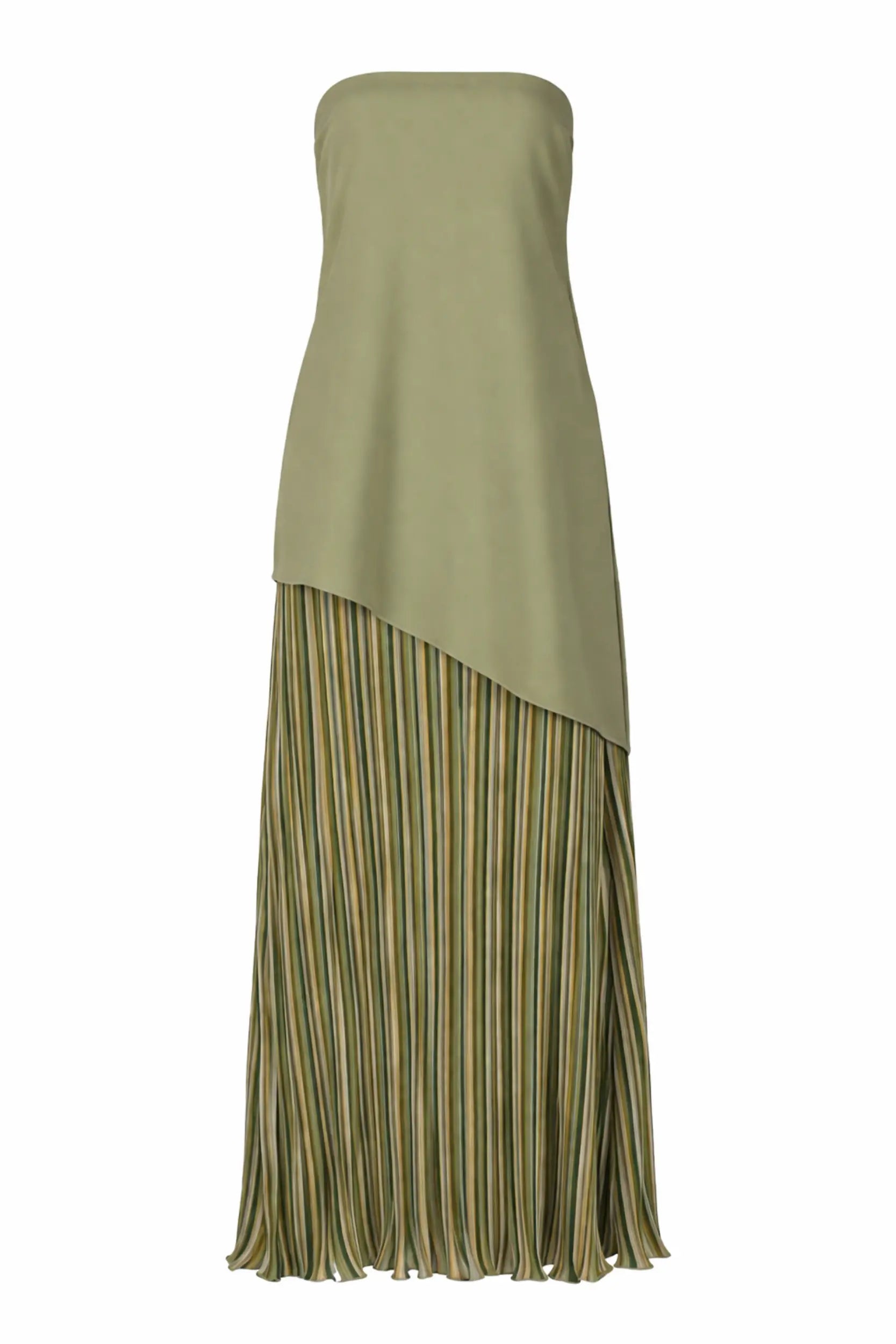 Carla Maxi Dress Green in Pleated Fabric - High Summer 26 INTERNATIONAL BAOBAB Carla Maxi Dress Green in Pleated Fabric - High Summer 26 INTERNATIONAL BAOBAB