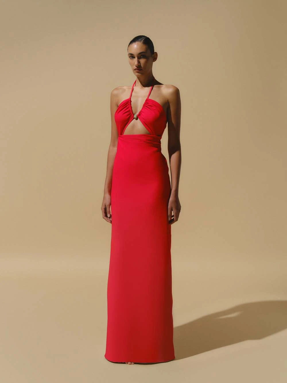 Rho Maxi Dress Red in Chiffon - High Summer 25 – INTERNATIONAL BAOBAB