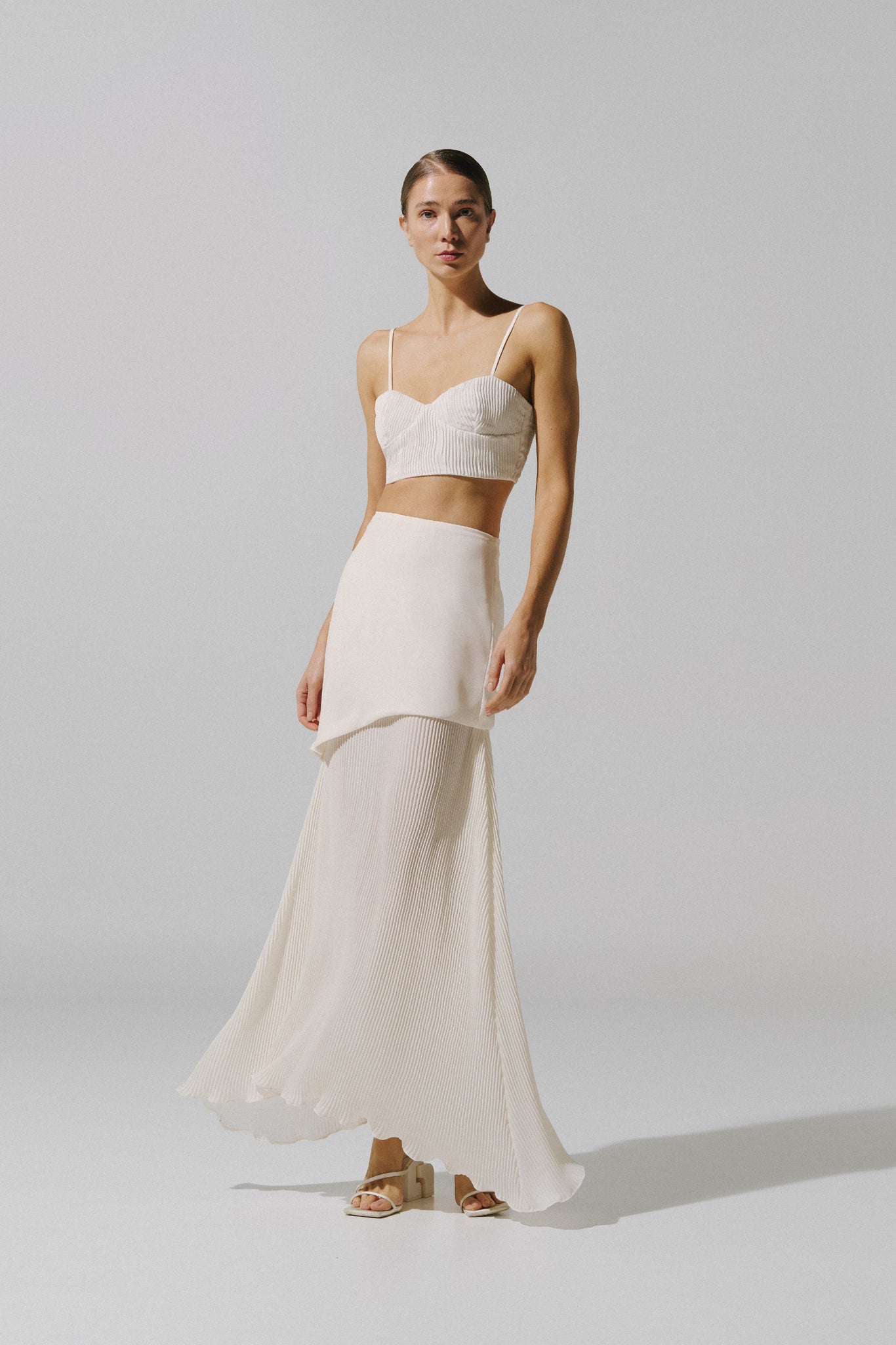 Roma Crop Top White in Chiffon - Resort 26 INTERNATIONAL BAOBAB Roma Crop Top White in Chiffon - Resort 26 INTERNATIONAL BAOBAB