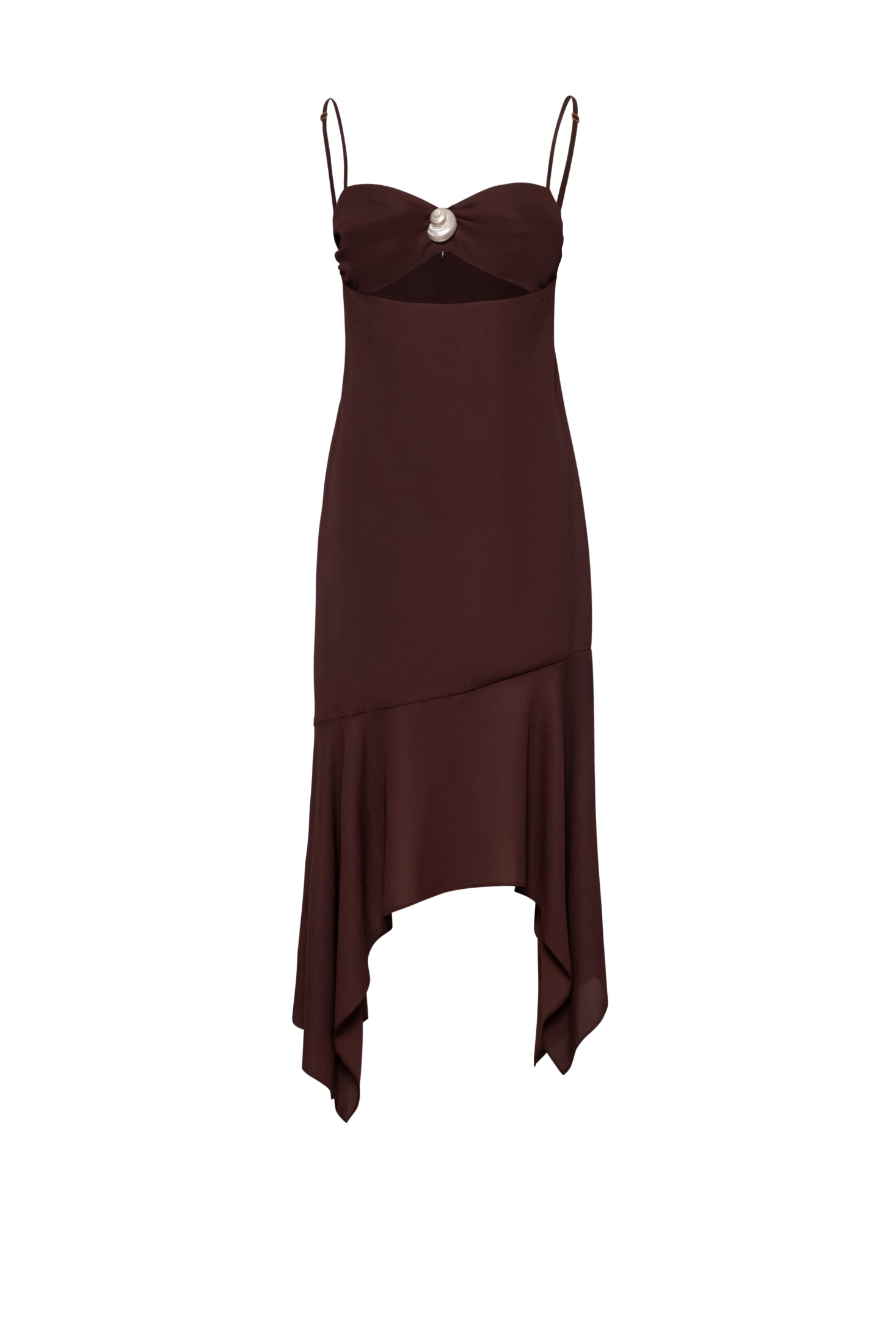 fitted lace wedding dress Josefina Maxi Dress Brown in Chiffon