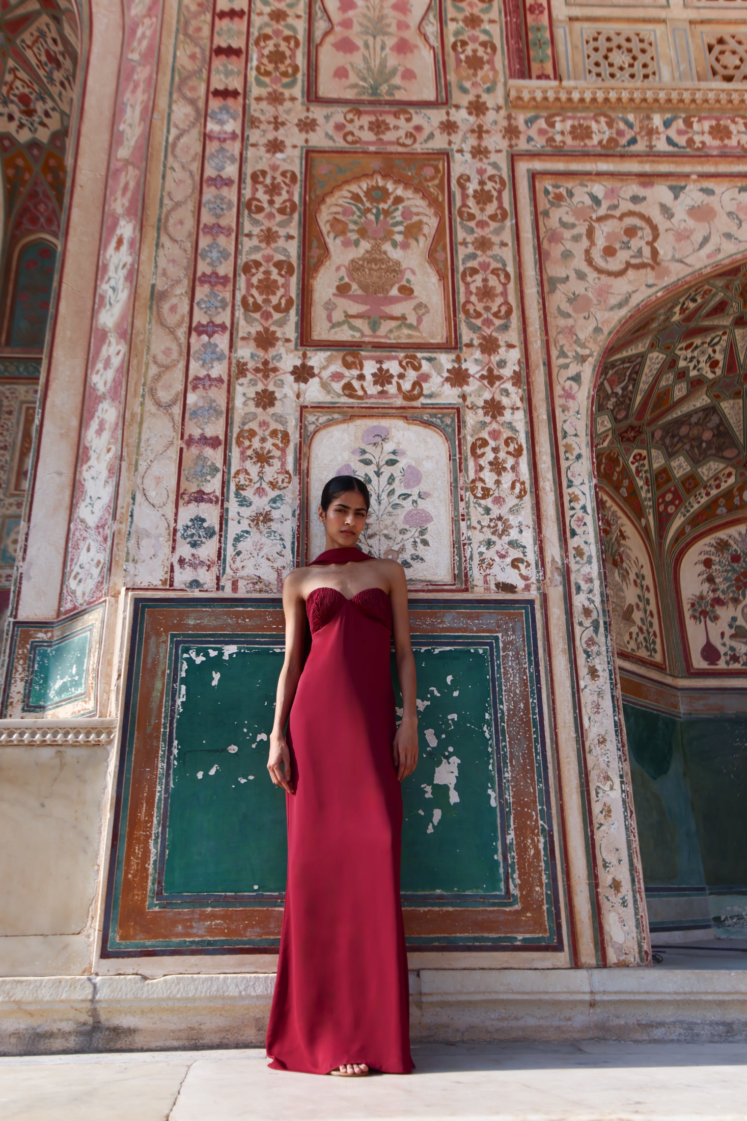 Athena Maxi Dress Red in Chiffon - Resort 26 INTERNATIONAL BAOBAB Athena Maxi Dress Red in Chiffon - Resort 26 INTERNATIONAL BAOBAB