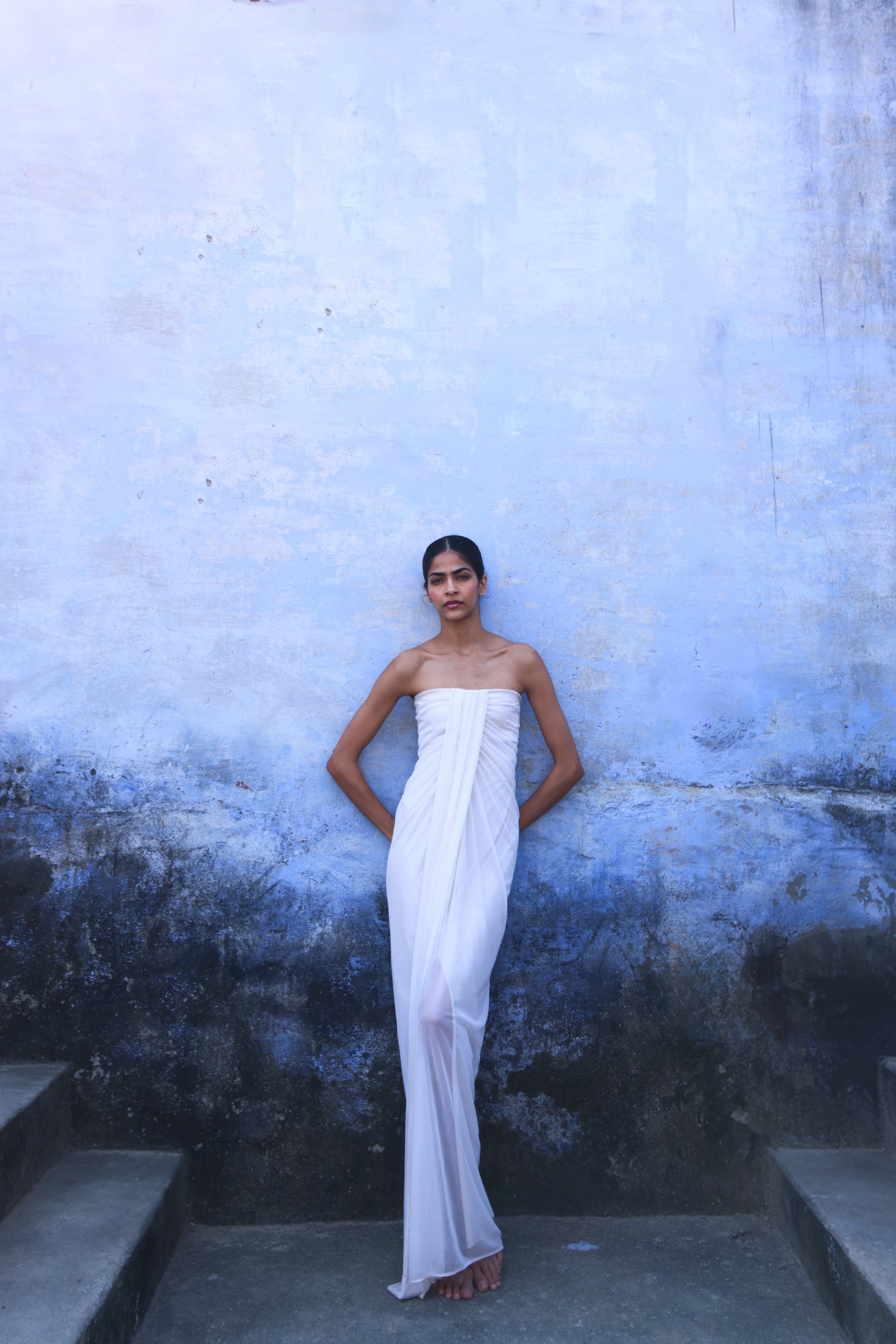 Lena Maxi Dress White in Mesh Fabric - Resort 26 INTERNATIONAL BAOBAB Lena Maxi Dress White in Mesh Fabric - Resort 26 INTERNATIONAL BAOBAB