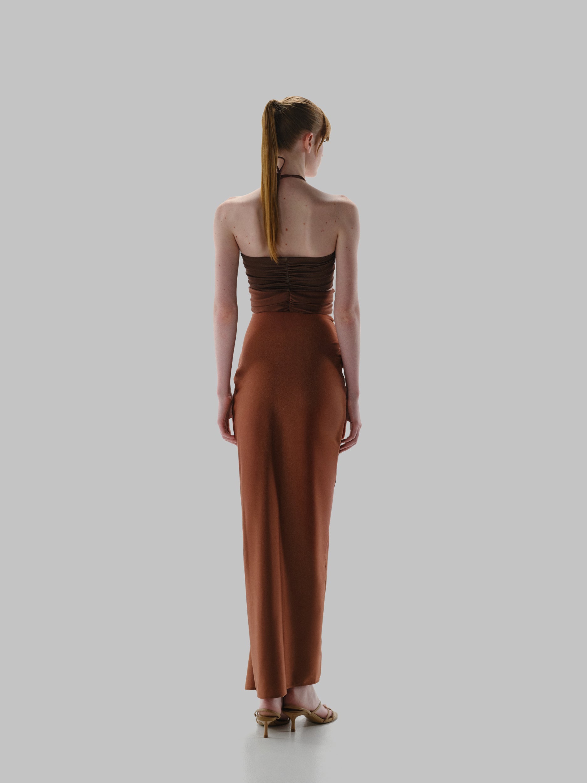Dawn Maxi Dress Brown in Lycra - Spring Summer 26 INTERNATIONAL BAOBAB Dawn Maxi Dress Brown in Lycra - Spring Summer 26 INTERNATIONAL BAOBAB