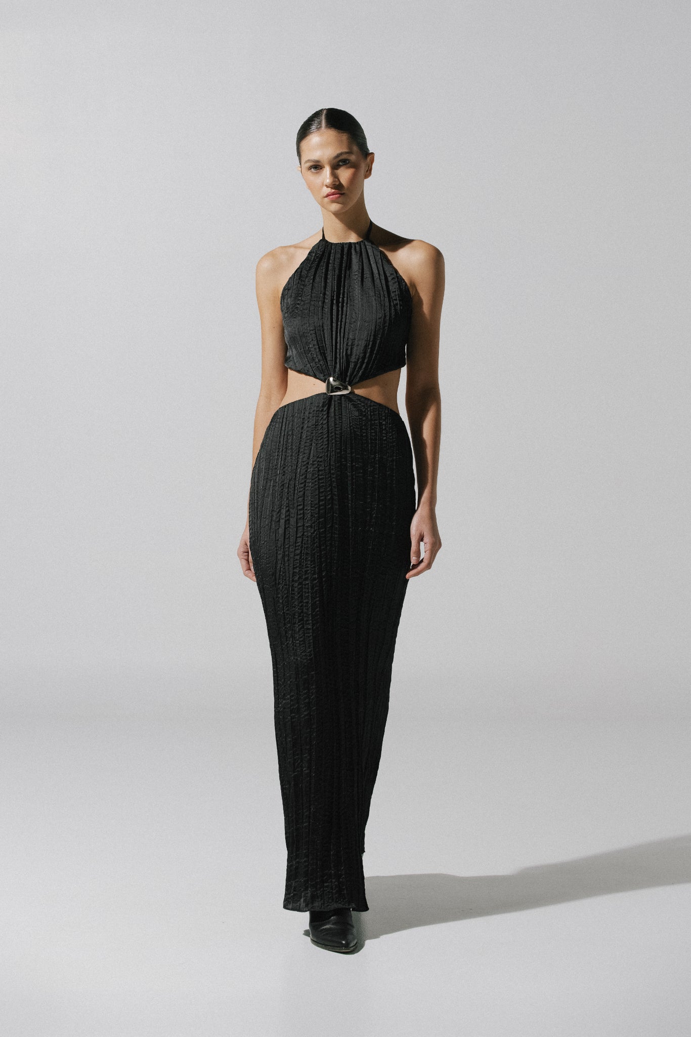 Lexi Maxi Dress Black in Satin - Fall Winter 25 INTERNATIONAL BAOBAB Lexi Maxi Dress Black in Satin - Fall Winter 25 INTERNATIONAL BAOBAB