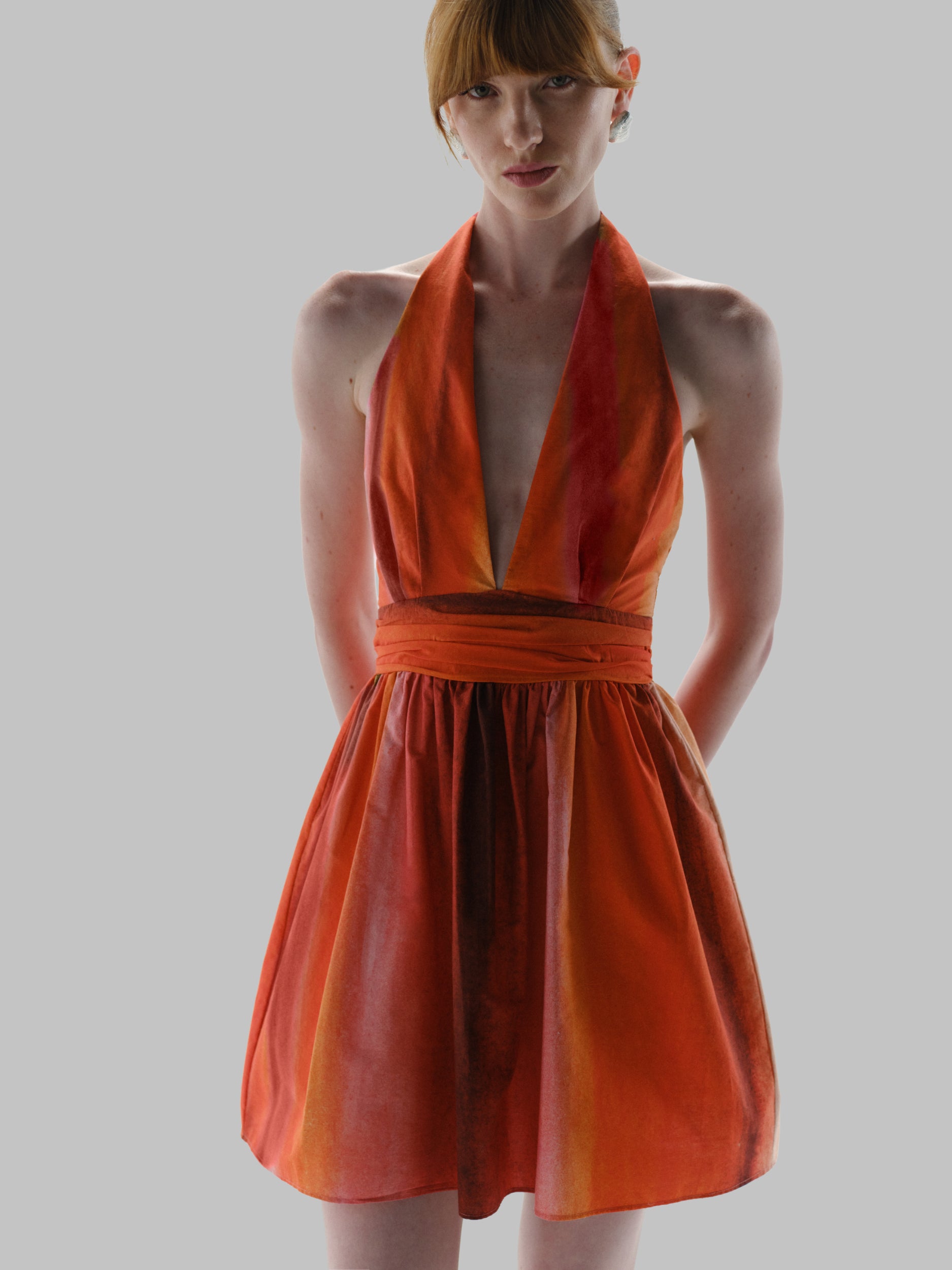 Agustina Mini Dress Orange in Cotton