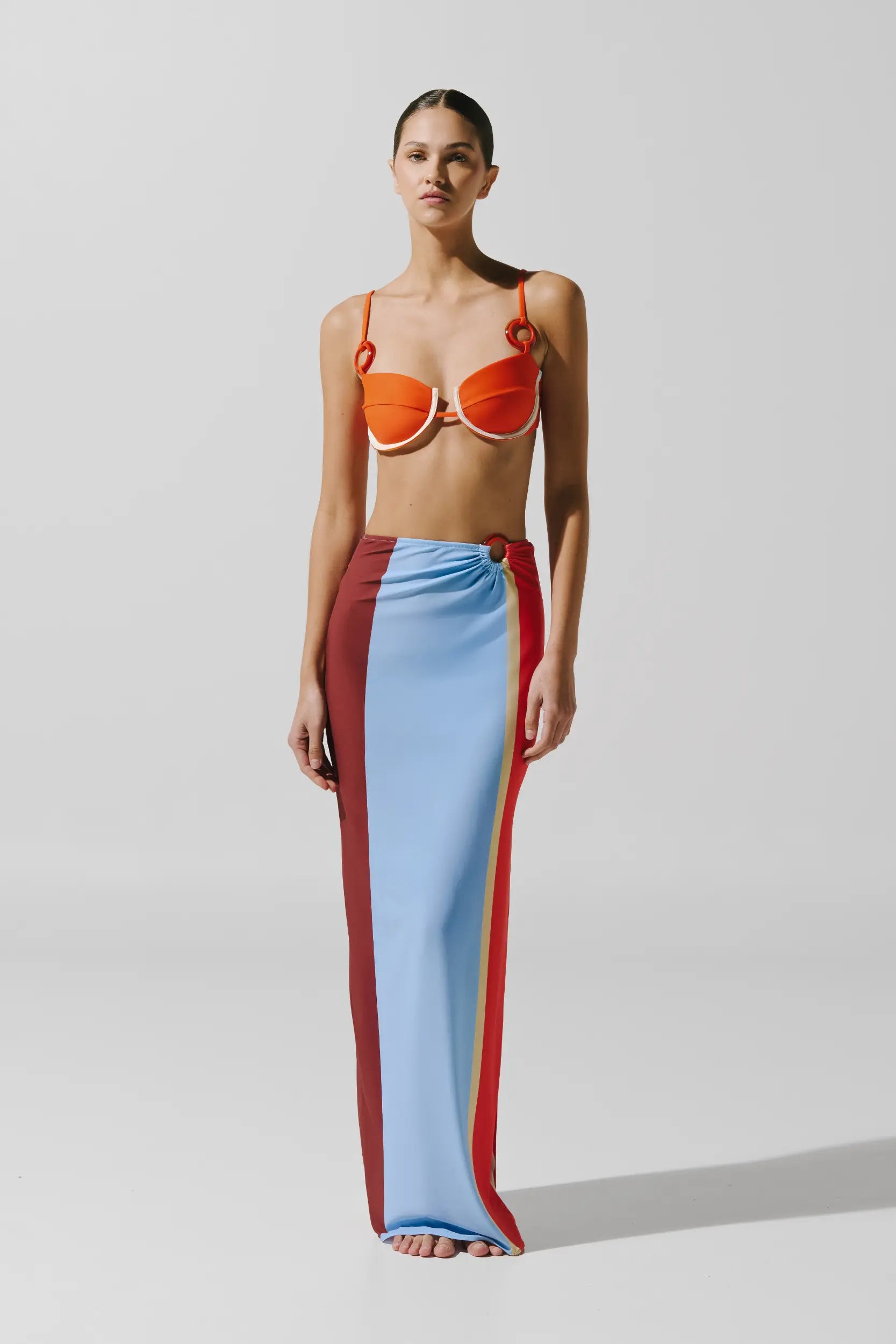 Zur Maxi Skirt Blue in Lycra - High Summer 26 – INTERNATIONAL BAOBAB