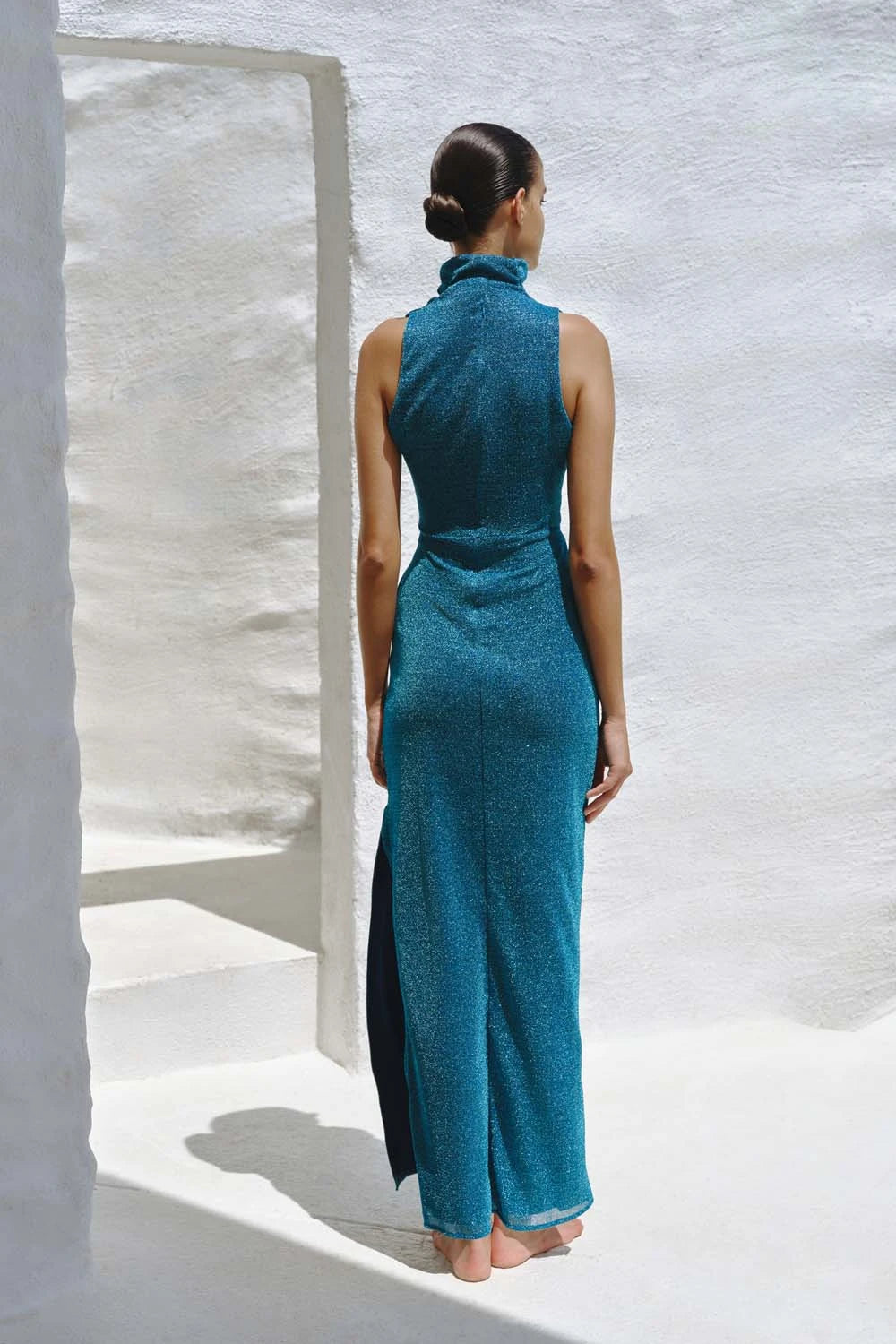 Mariah Maxi Dress Blue in Lycra - High Summer 24 Mariah Maxi Dress Blue in Lycra - High Summer 24