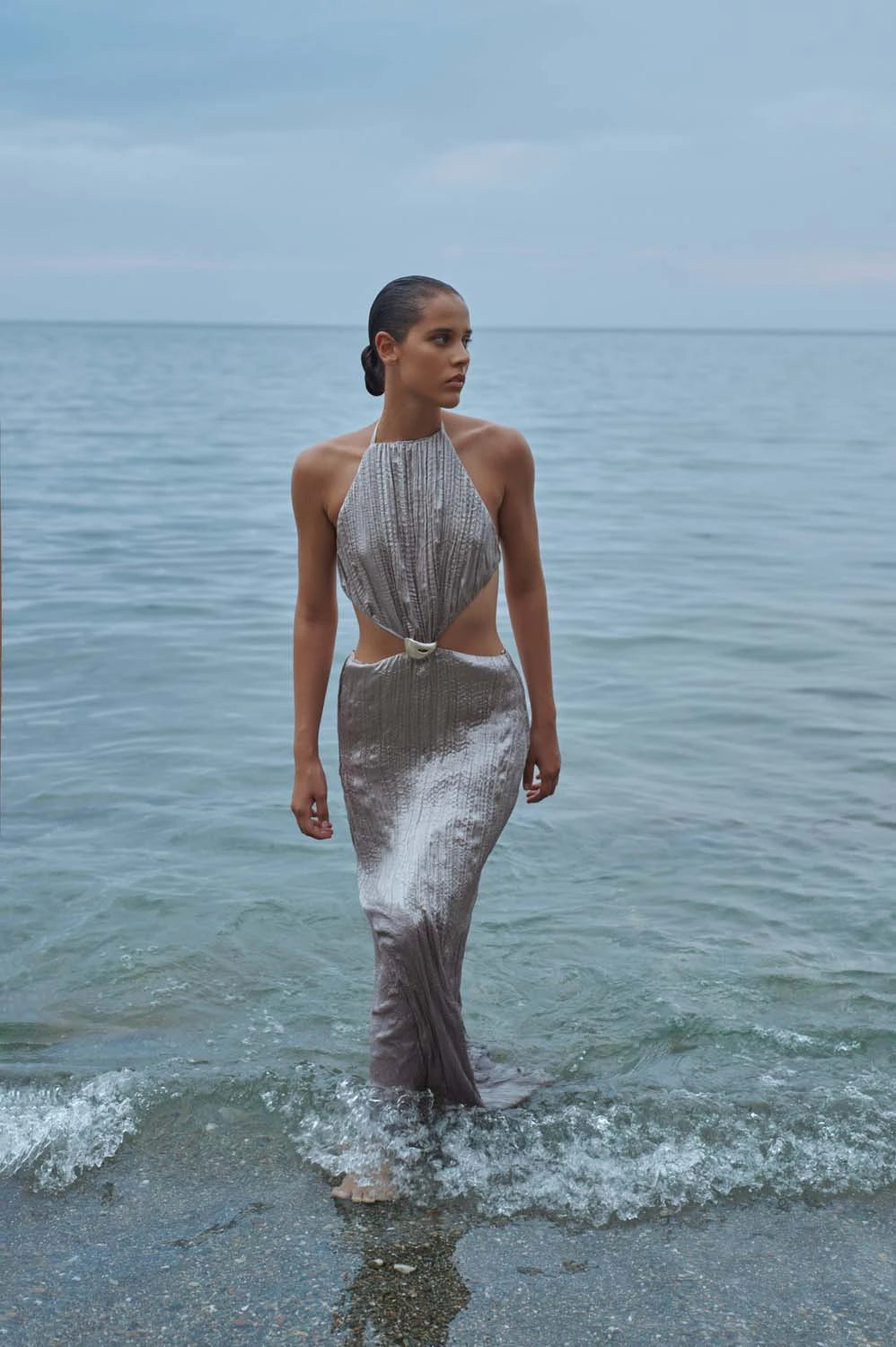 Lexi Maxi Dress Silver in Satin - Resort 25 INTERNATIONAL BAOBAB Lexi Maxi Dress Silver in Satin - Resort 25 INTERNATIONAL BAOBAB