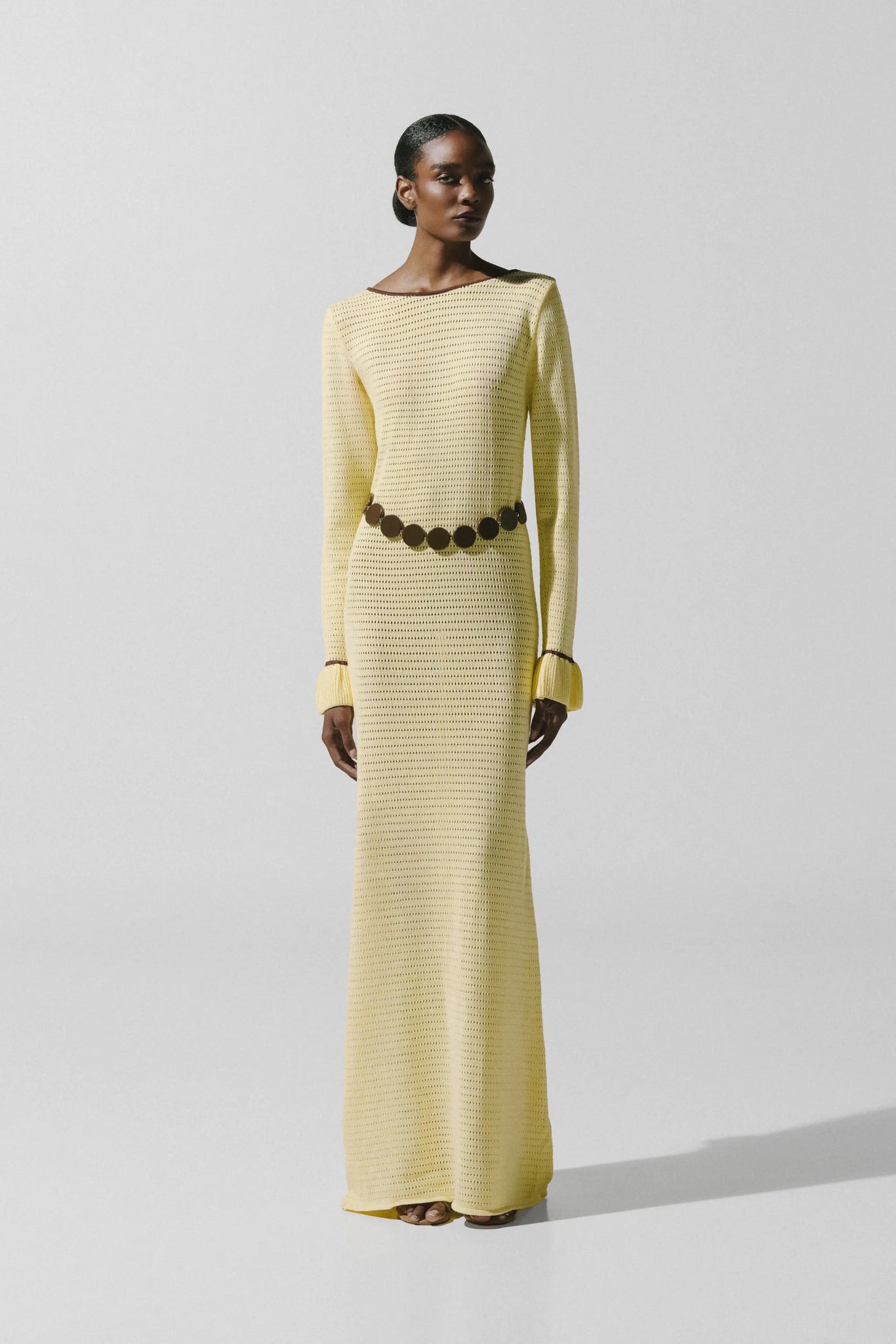 Muse Maxi Dress Yellow in Knit Fabric