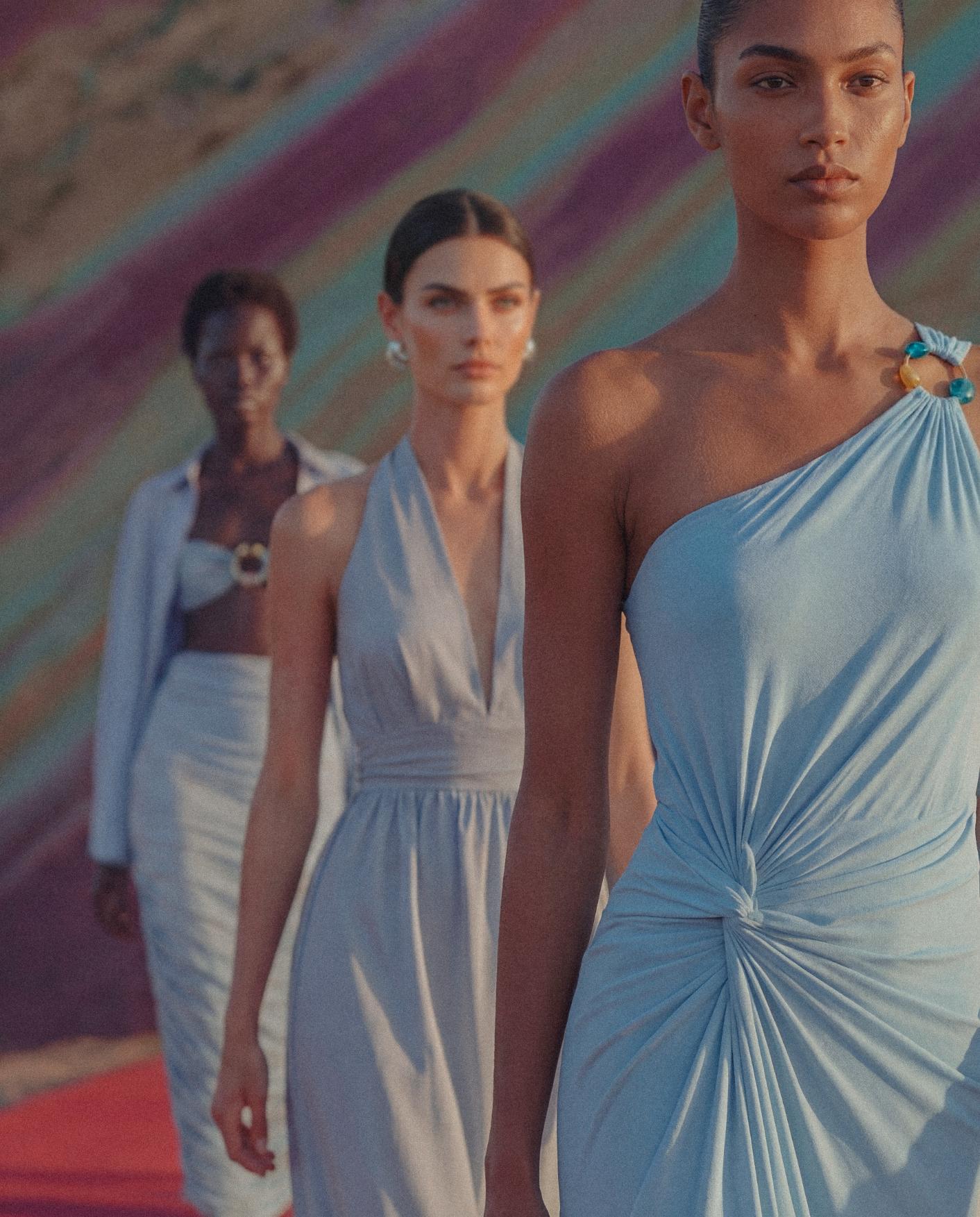 Canoa Maxi Dress Blue in Jersey - Spring Summer 26 INTERNATIONAL BAOBAB Canoa Maxi Dress Blue in Jersey - Spring Summer 26 INTERNATIONAL BAOBAB