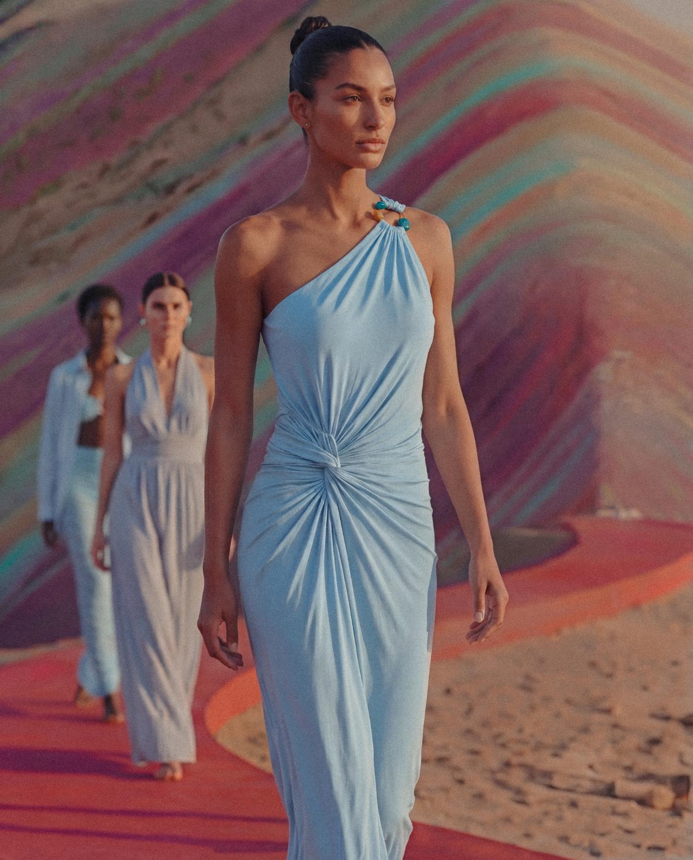 blue canoe dress Blue Canoe Dress Women's Medium Blue Tiered Asymmetric Organic Cotton USA Made