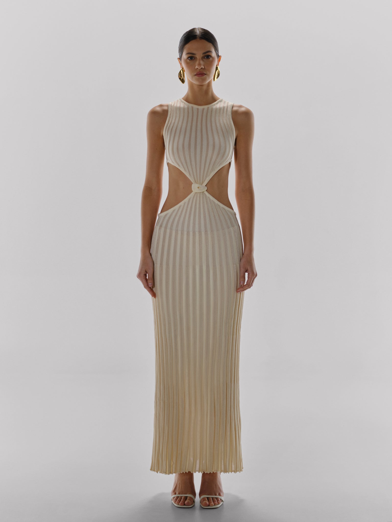 Blade Maxi Dress Beige in Knit Fabric - High Summer 25 INTERNATIONAL BAOBAB Blade Maxi Dress Beige in Knit Fabric - High Summer 25 INTERNATIONAL BAOBAB