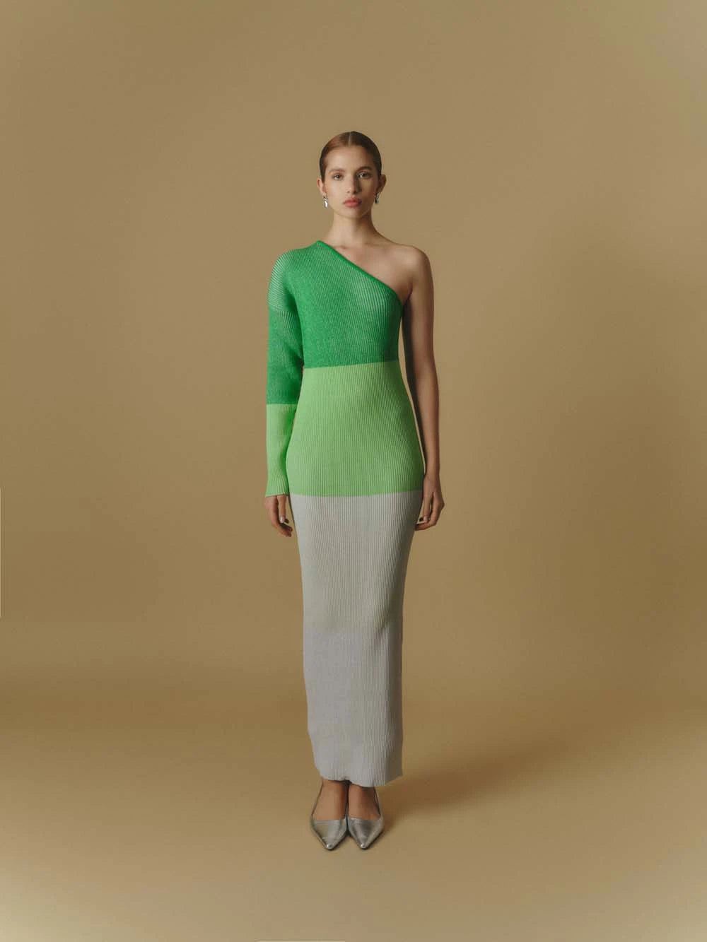Leaves Maxi Dress in Green - Fall Winter 24 XL / pistachio-cream Leaves Maxi Dress in Green - Fall Winter 24 XL / pistachio-cream
