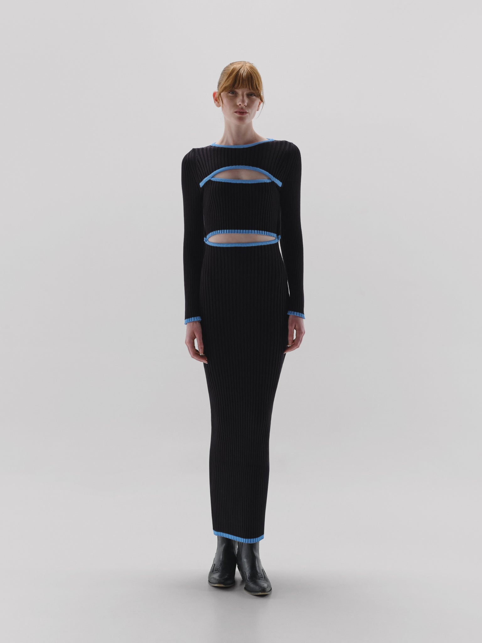 Taro Maxi Dress Blue in Knit Fabric - Fall Winter 24 INTERNATIONAL BAOBAB Taro Maxi Dress Blue in Knit Fabric - Fall Winter 24 INTERNATIONAL BAOBAB